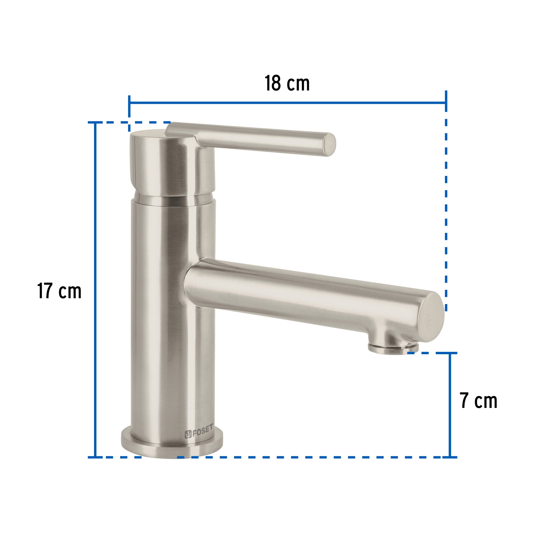 Monomando corto satín para lavabo, FOSET ELEMENT