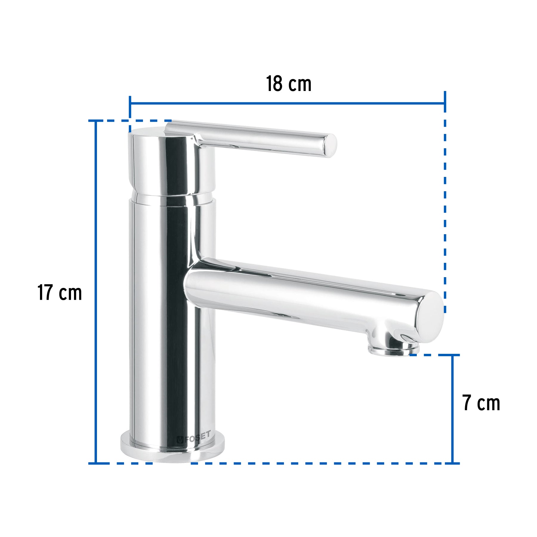 Monomando corto cromo para lavabo, FOSET ELEMENT