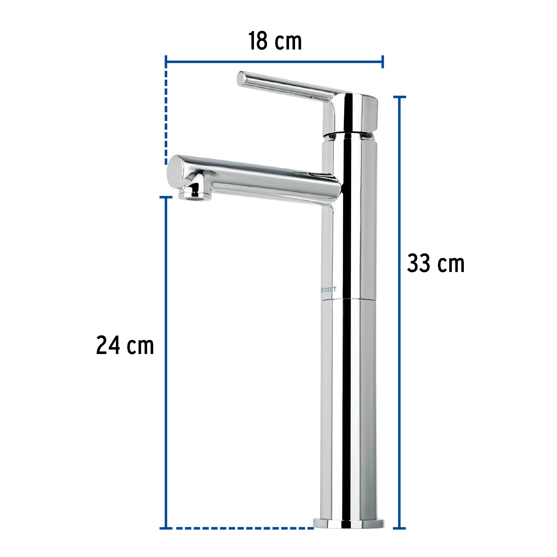Monomando alto cromo para lavabo, FOSET ELEMENT