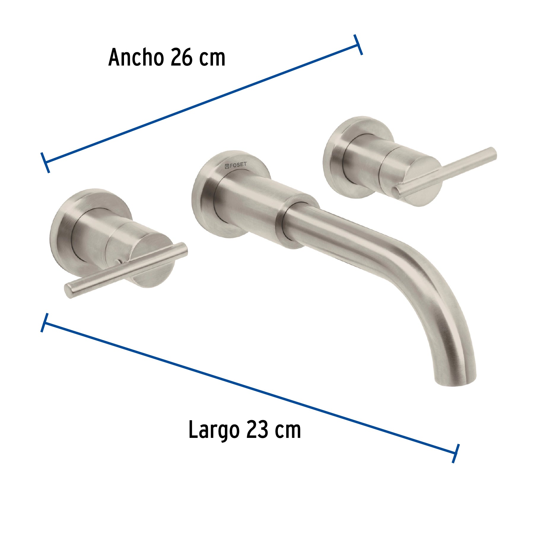 Mezcladora satín de pared para lavabo, FOSET ELEMENT