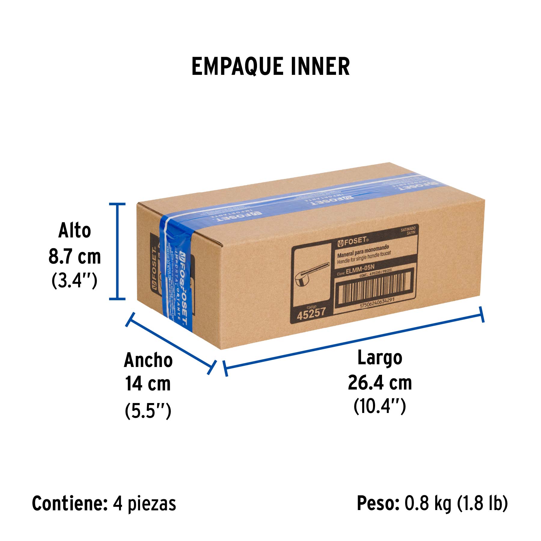 Maneral palanca para monomando de lavabo, satín, ELEMENT - Empaque
