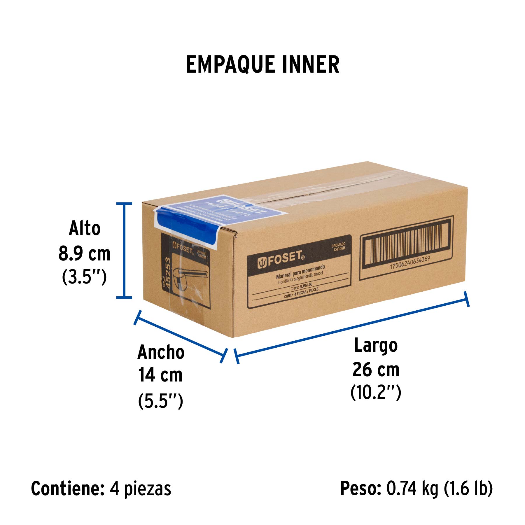 Maneral palanca para monomando de fregadero, cromo, ELEMENT - Empaque
