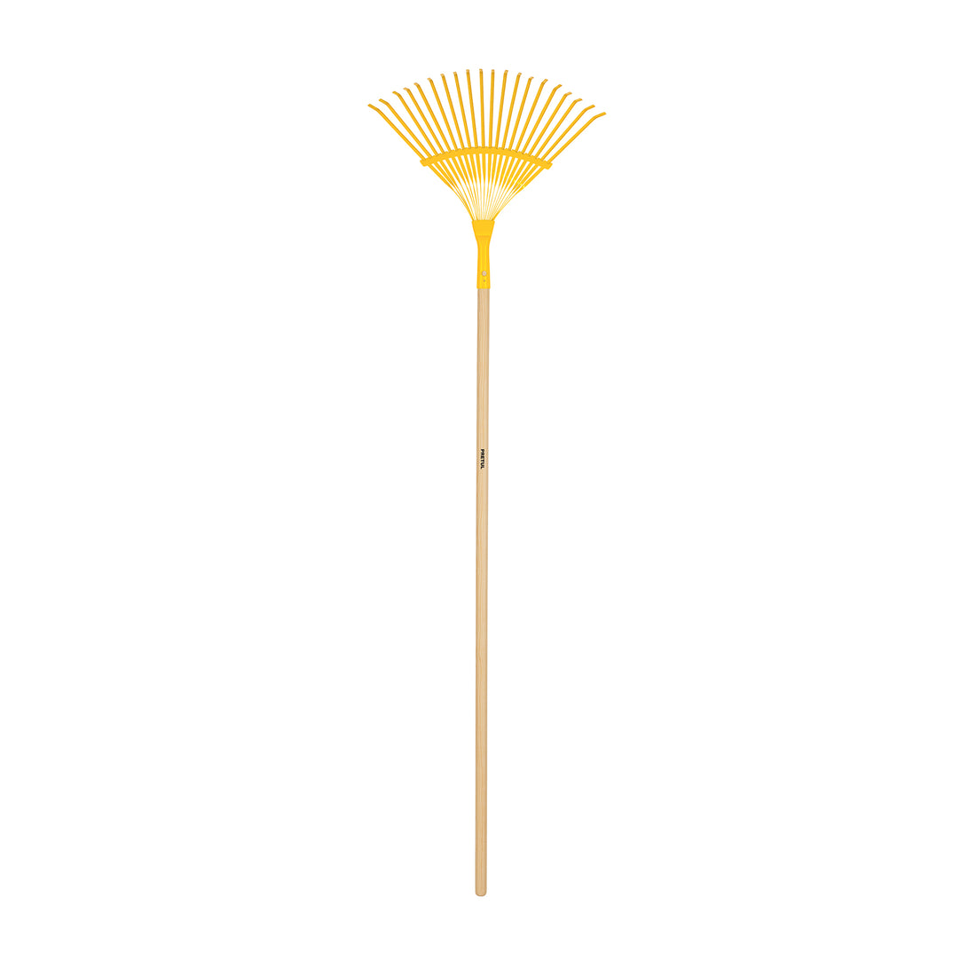 Escoba metálica para jardín, curva, 20 dientes, mango 48"
