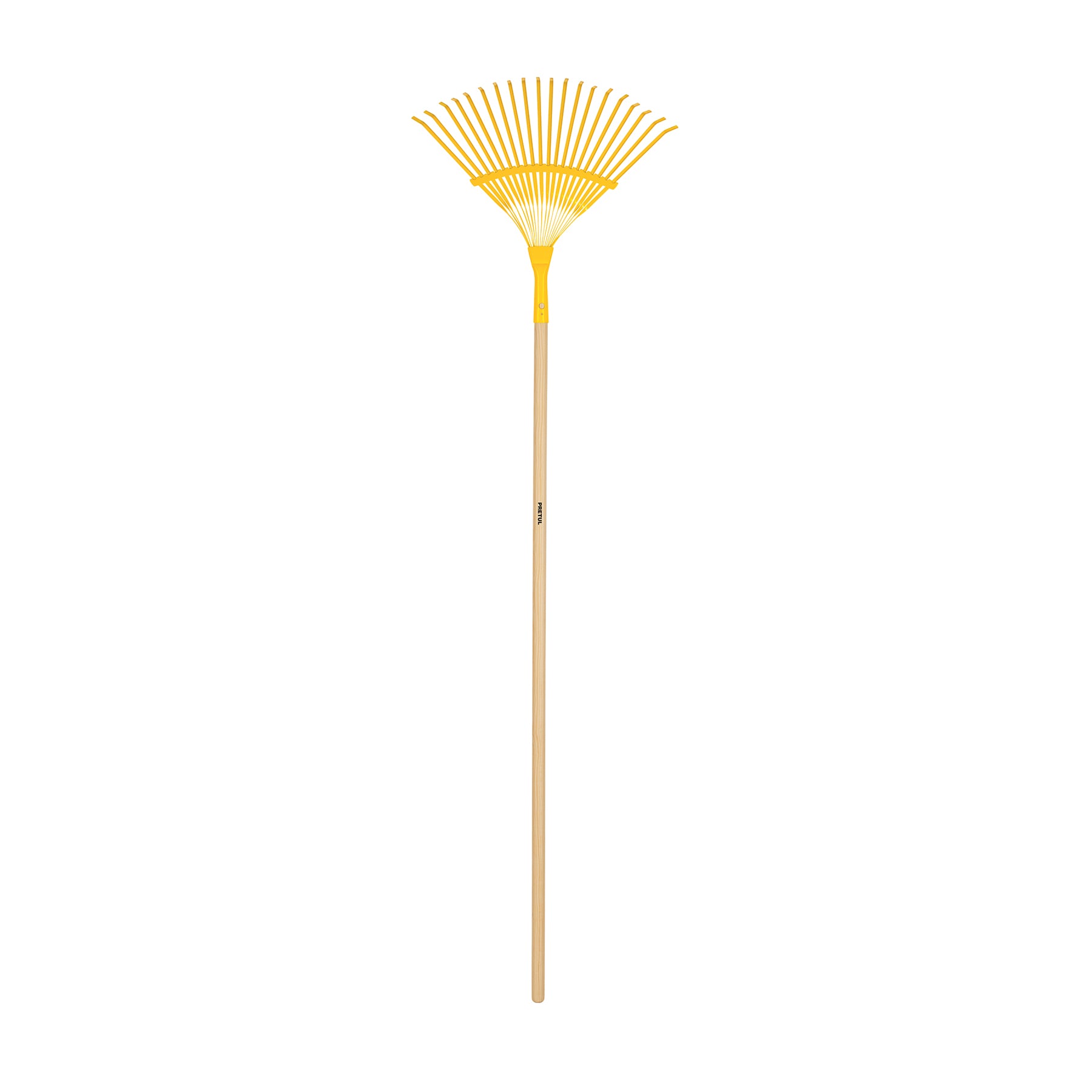 Escoba metálica para jardín, curva, 20 dientes, mango 48"