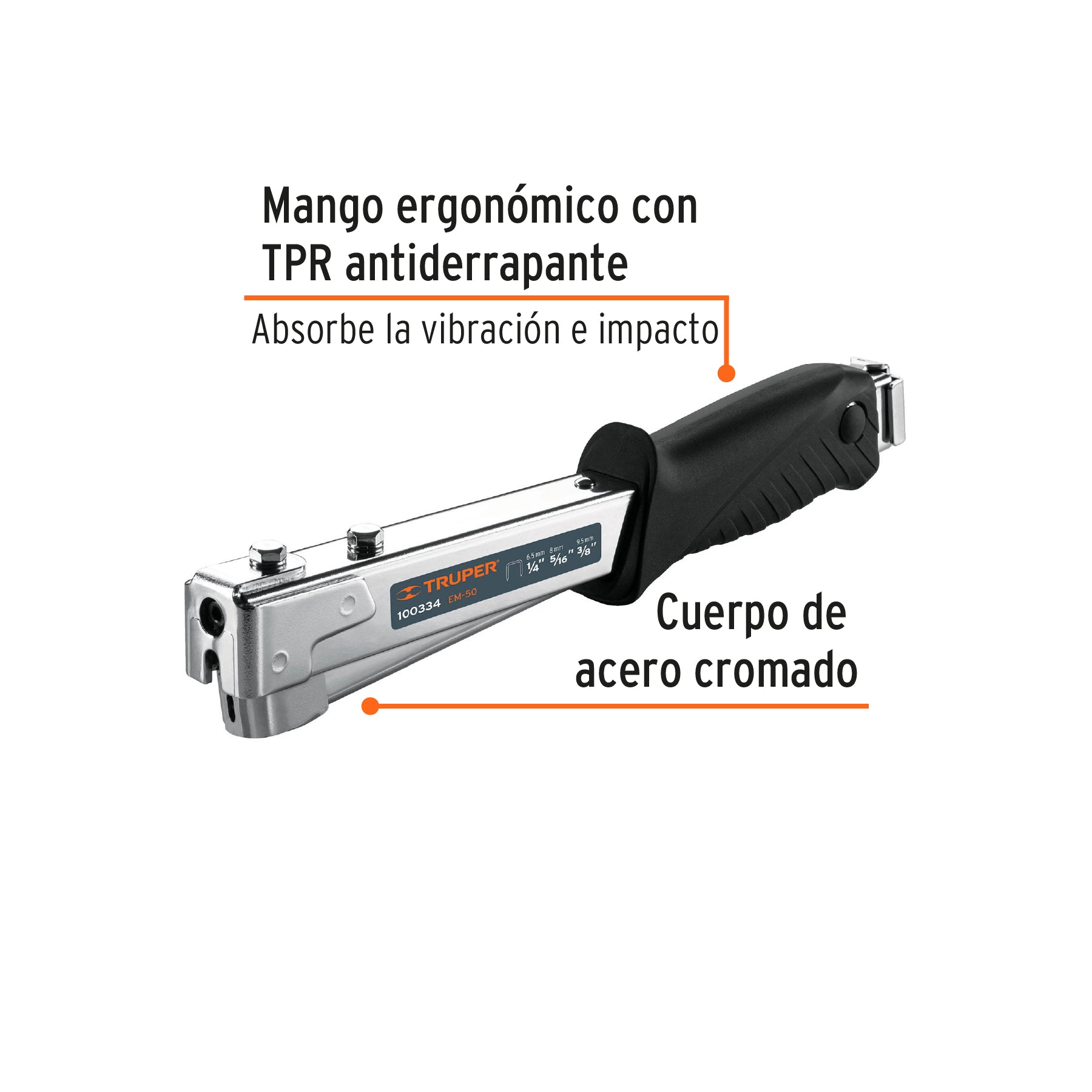 Engrapadora tipo martillo, uso rudo, TRUPER