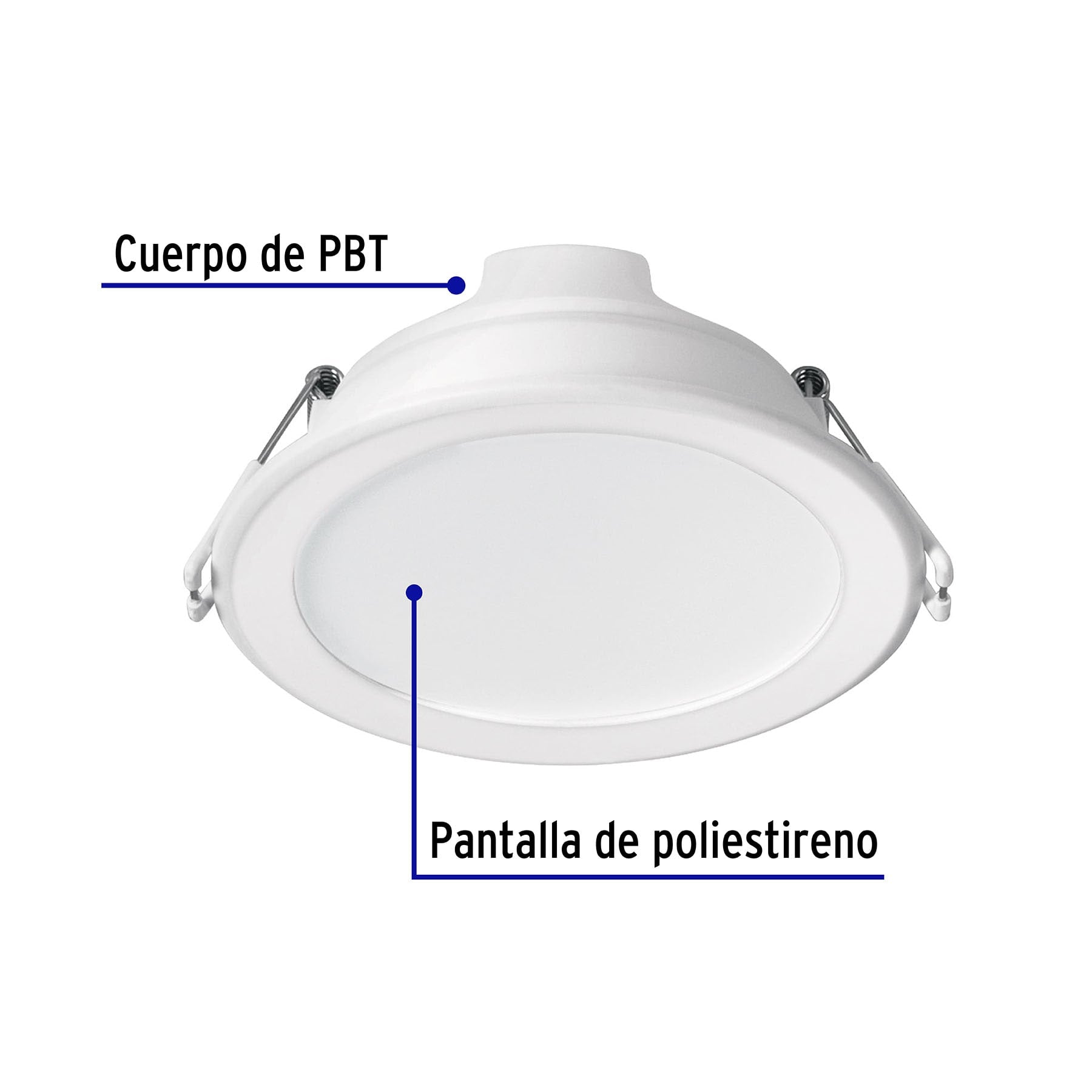 Luminario LED empotrable 7 W 6500 K, redondo, VOLTECK BASIC