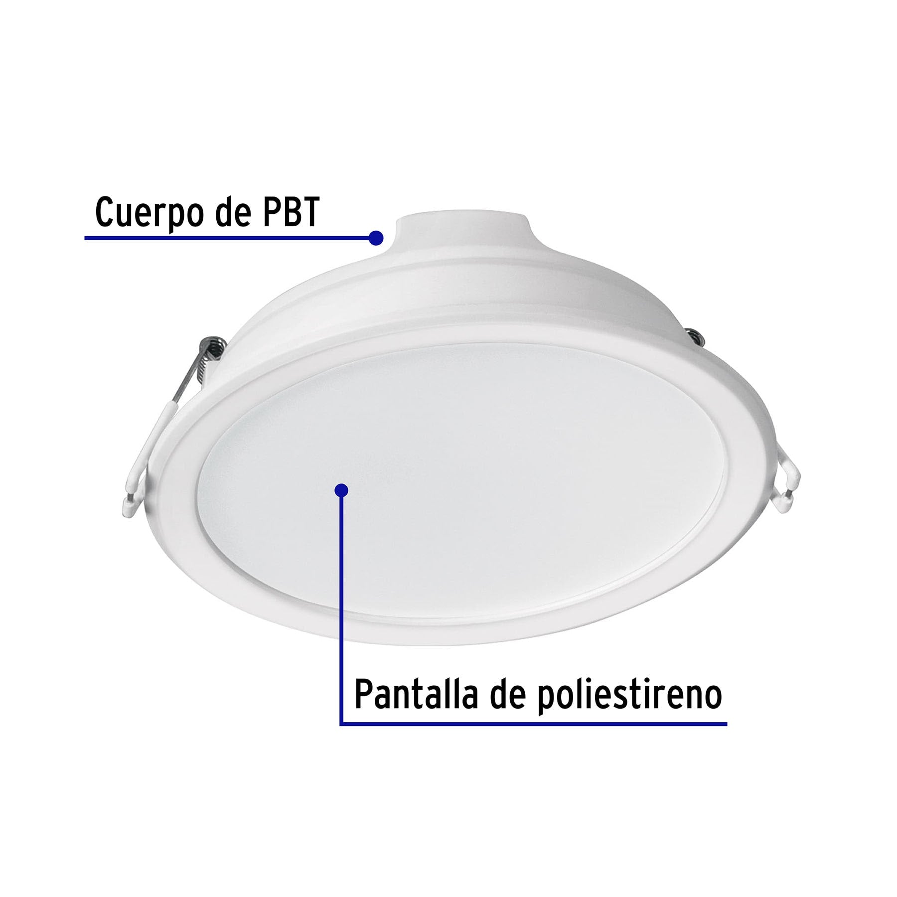 Luminario LED empotrable 12 W 6500 K, redondo, VOLTECK BASIC