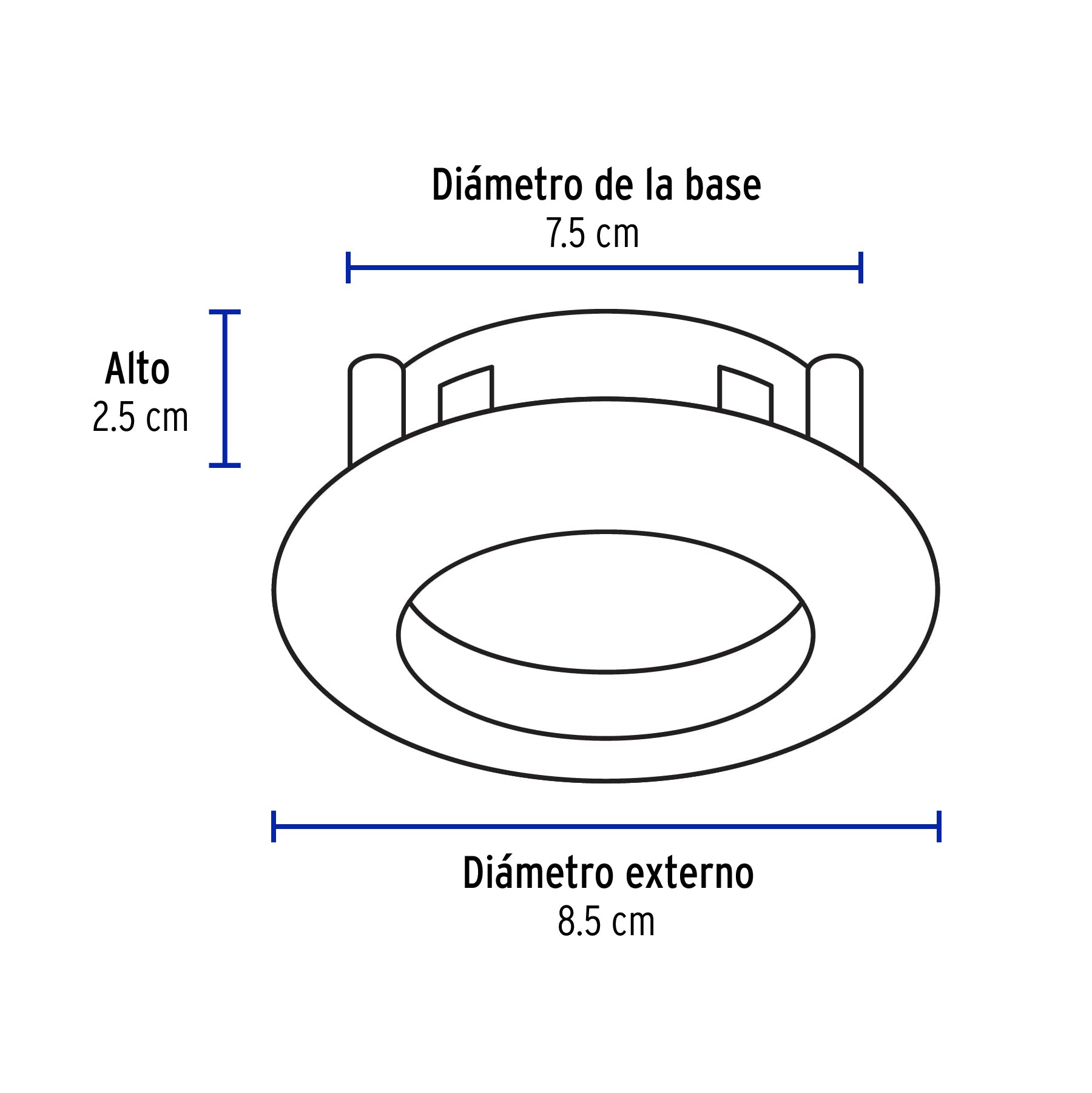 Luminario redondo blanco spot dirigible, lámpara no incluida