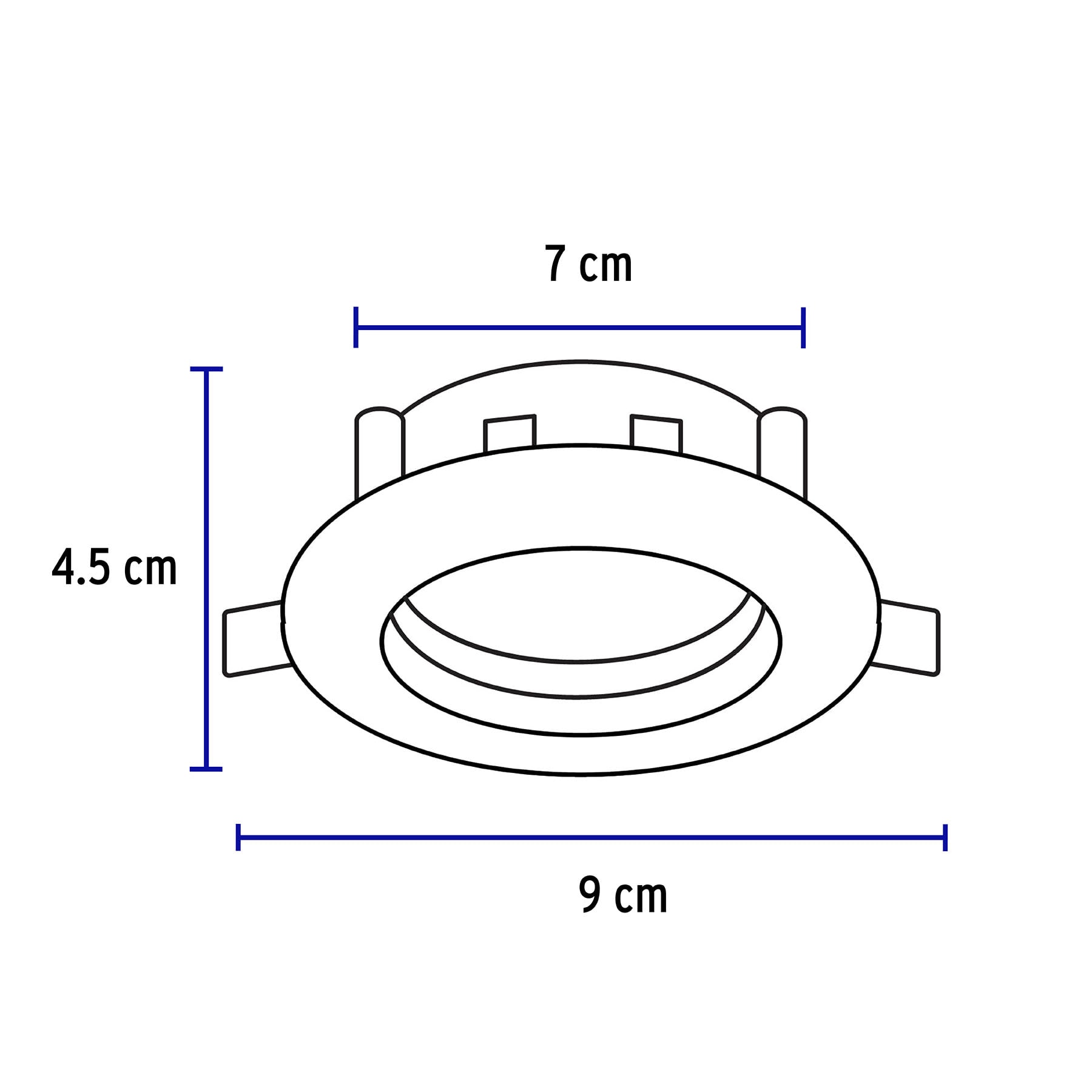 Luminario LED empotrable 5W 6500K, redondo, cromo, VOLTECK