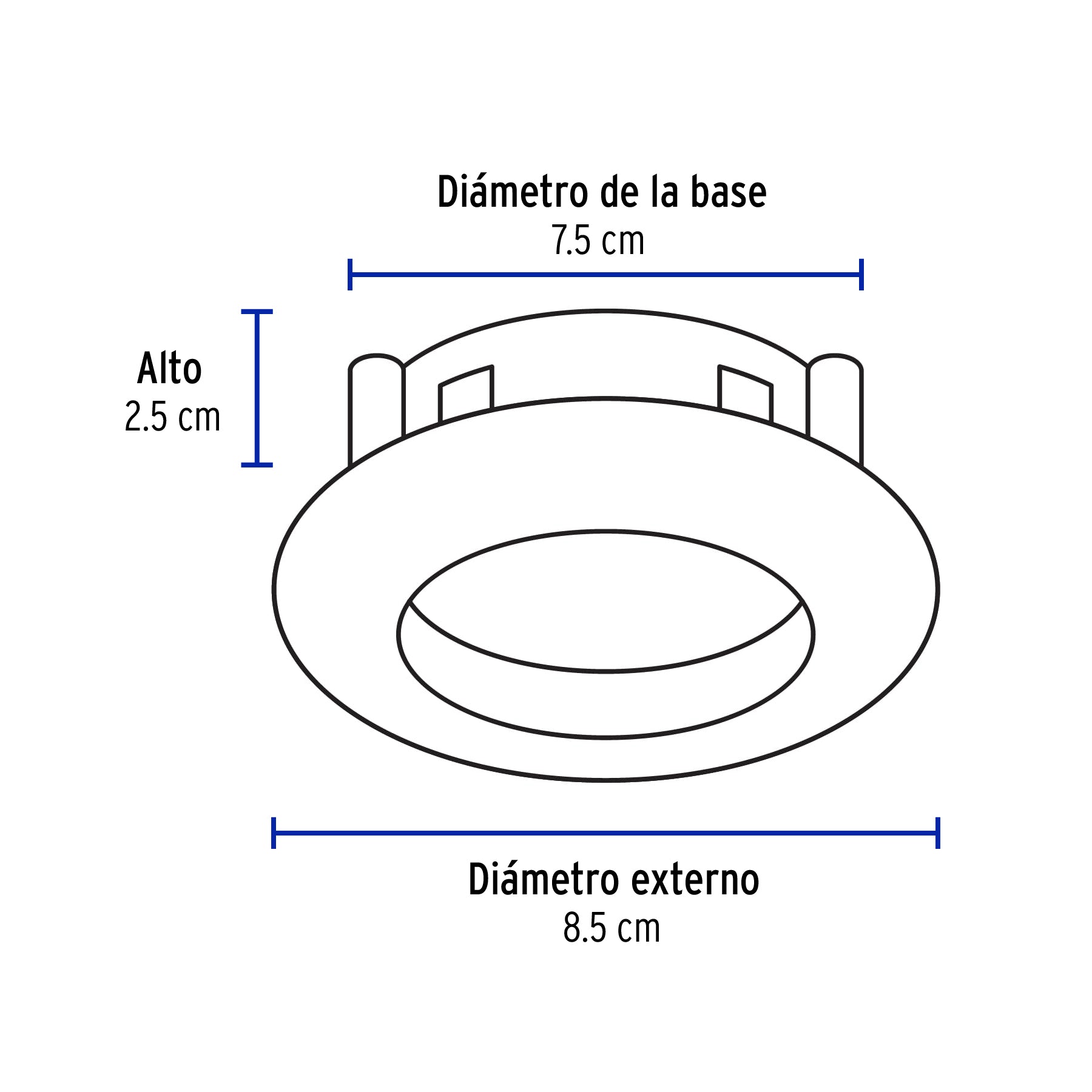 Luminario redondo satín spot dirigible, lámpara no incluida