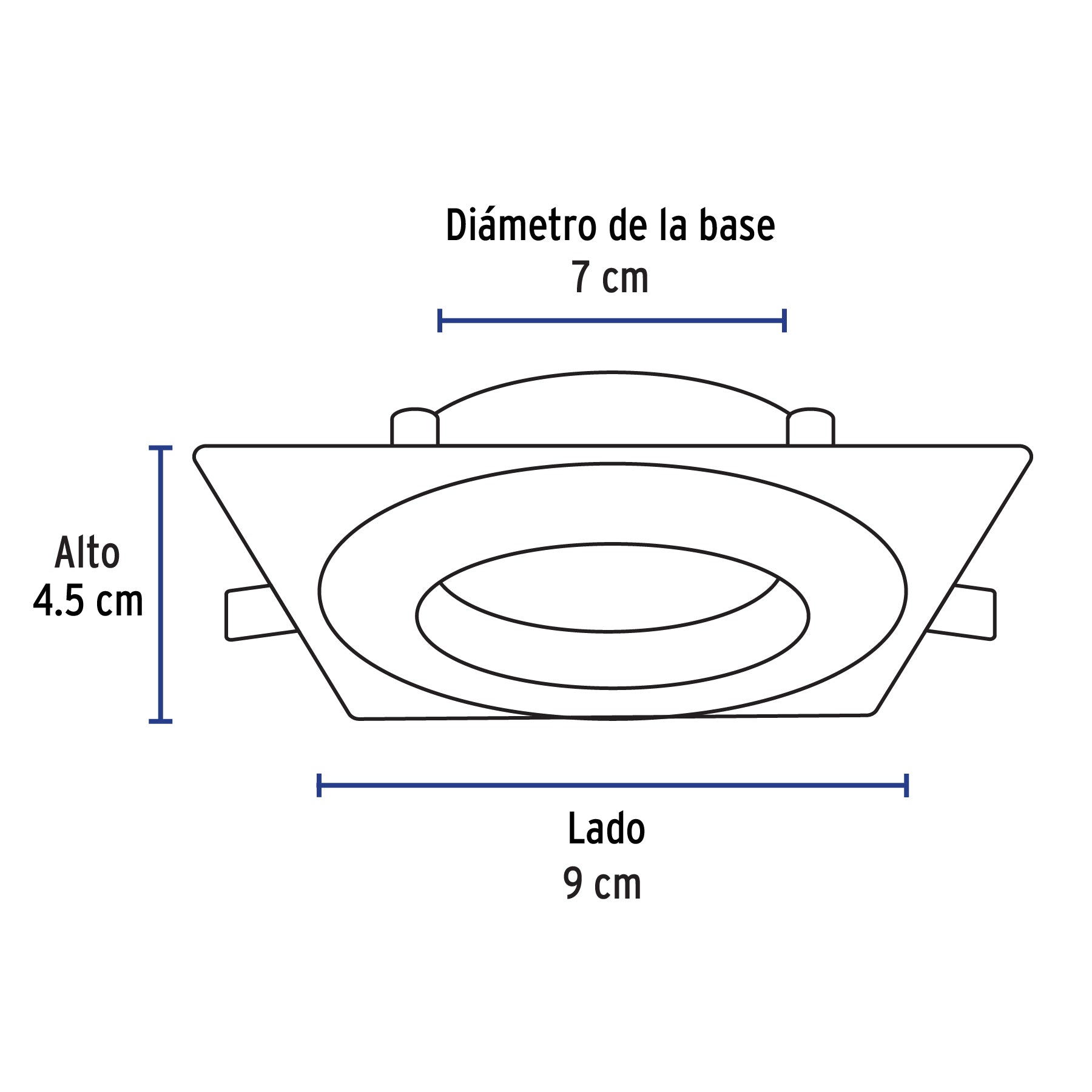 Luminario LED empotrable 5W 6500K, cuadrado, blanco, VOLTECK