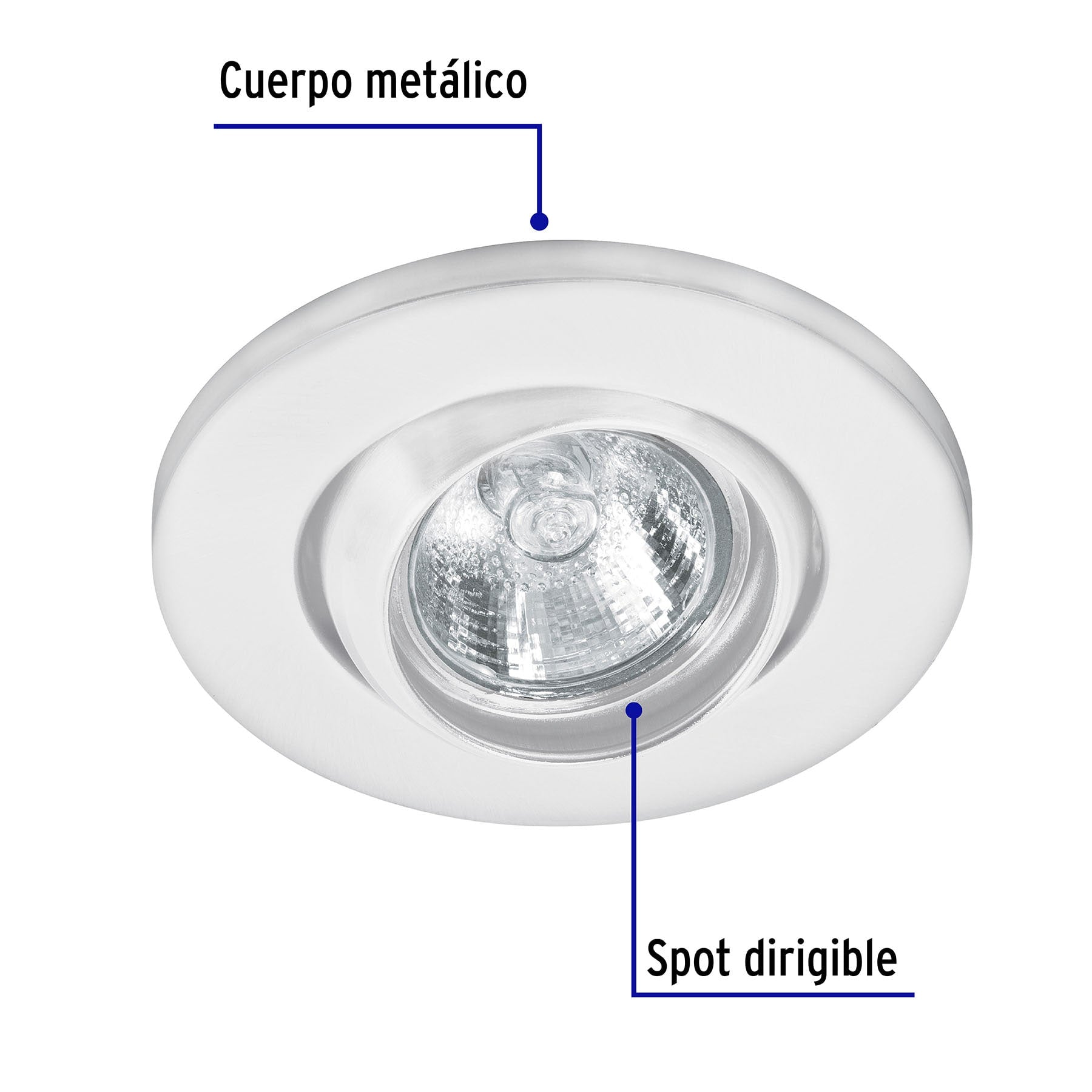 Luminario redondo blanco spot esférico, lámpara no incluida