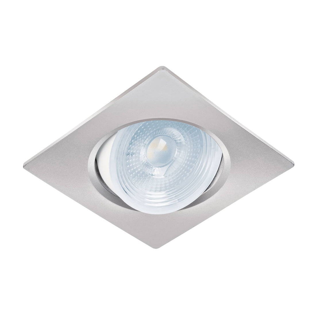 Luminario LED empotrable 5W 6500K, cuadrado, cromo, VOLTECK