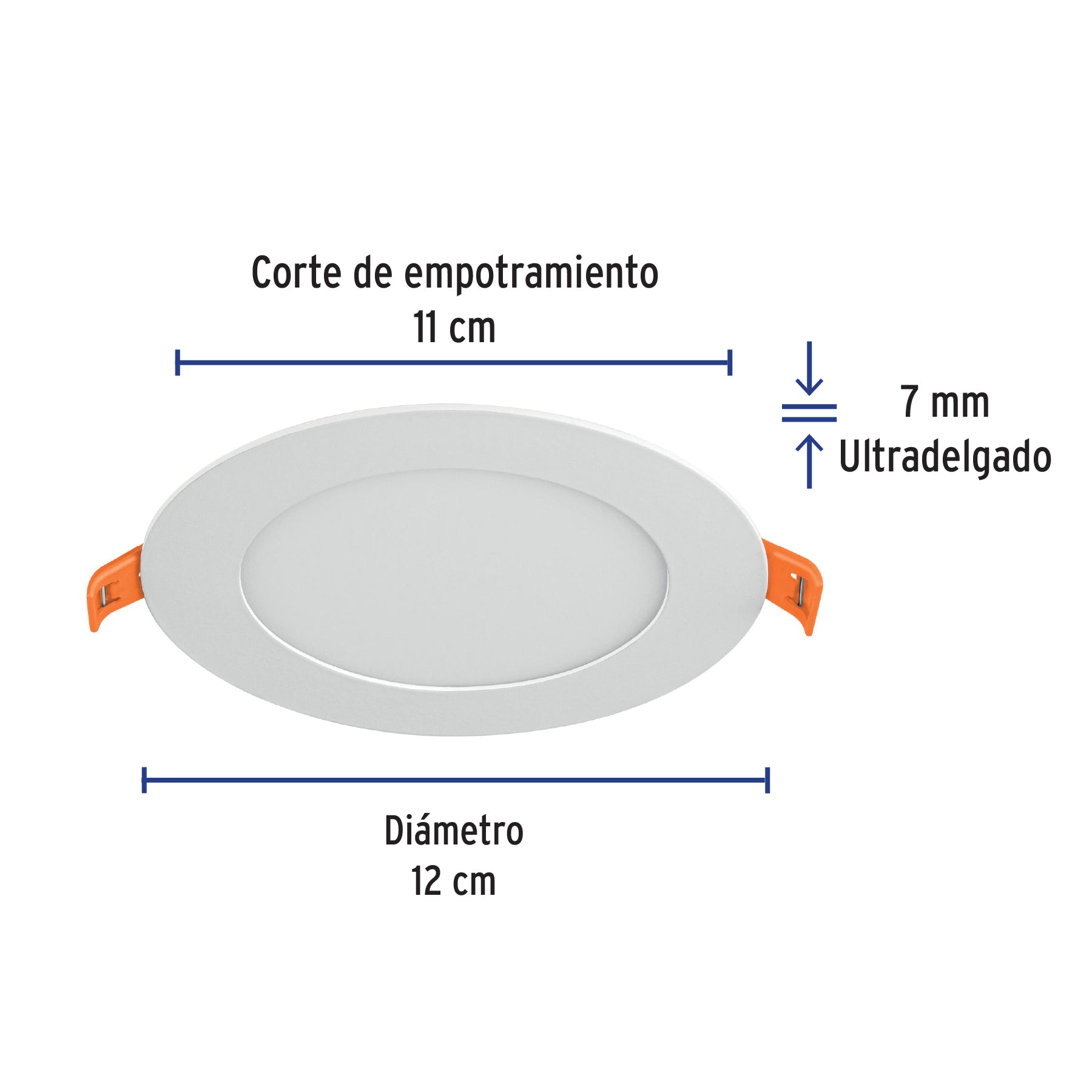 Luminario LED plafón 6W 3000K ultradelgado redondo, VOLTECK