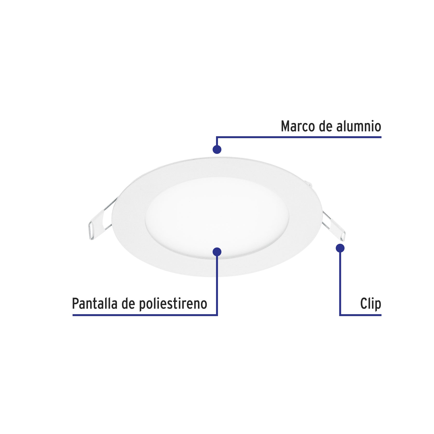 Luminario LED plafón 6W 6500K ultradelgado redondo, VOLTECK