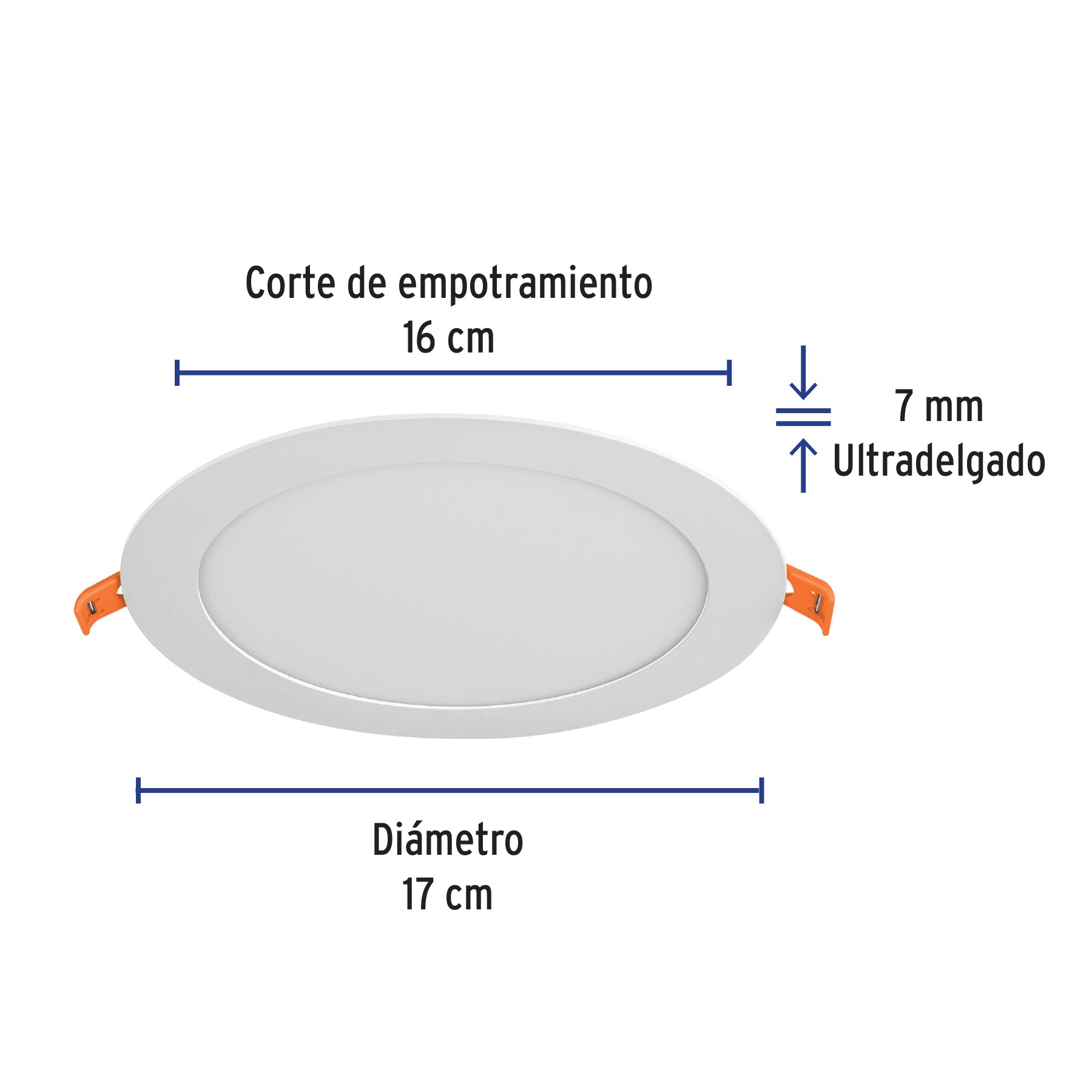 Luminario LED plafón 12W 3000K ultradelgado redondo, VOLTECK