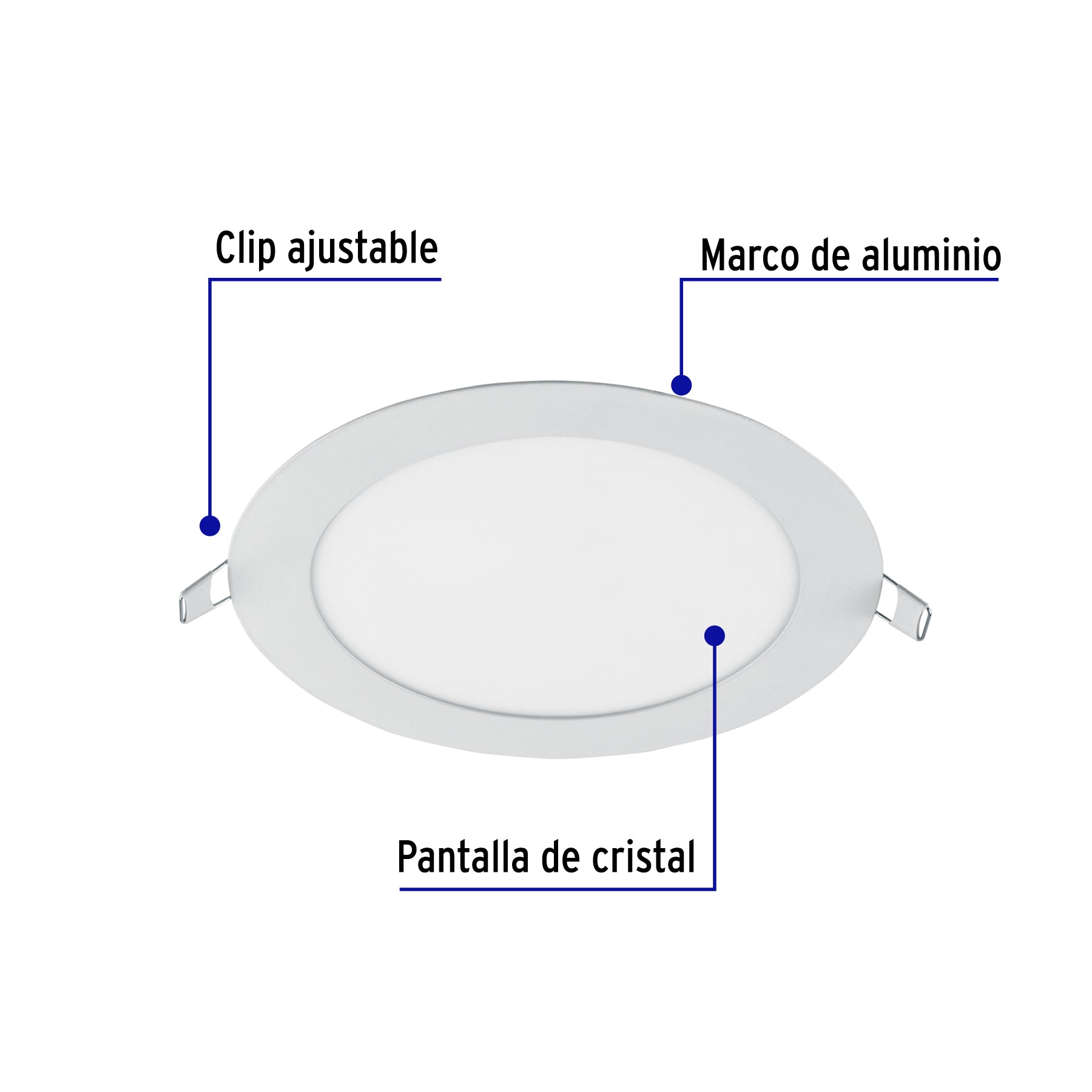 Luminario LED plafón 12W 6500K ultradelgado redondo, VOLTECK