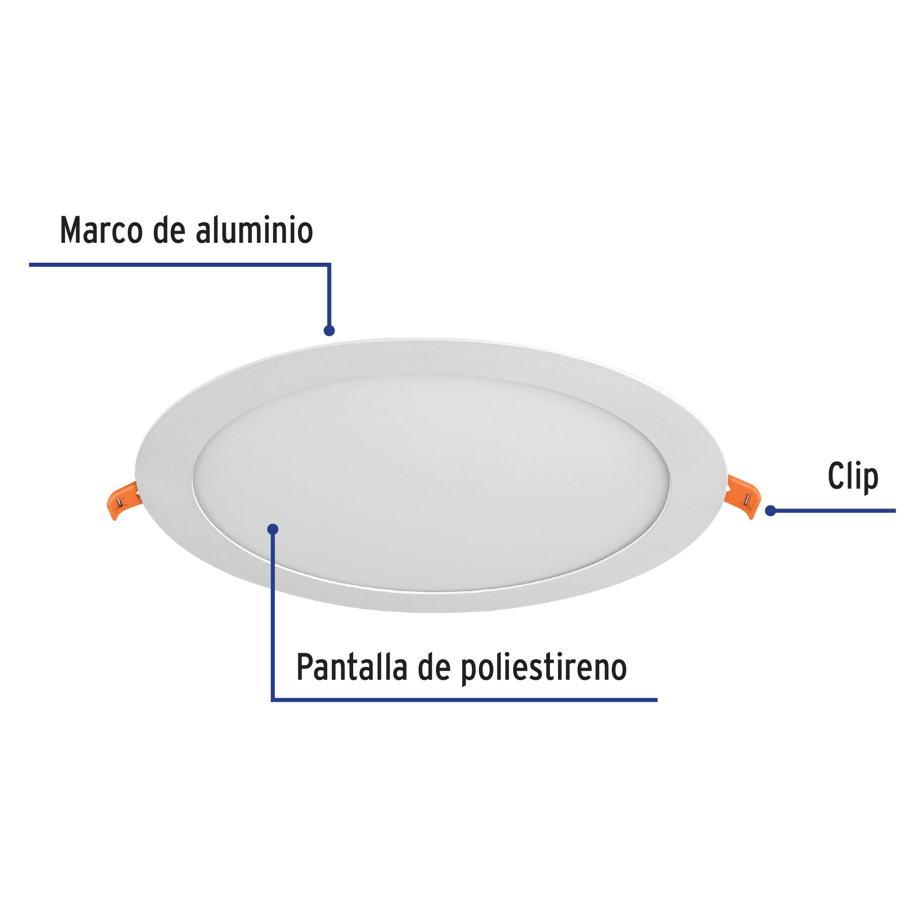 Luminario LED plafón 18W 3000K ultradelgado redondo, VOLTECK
