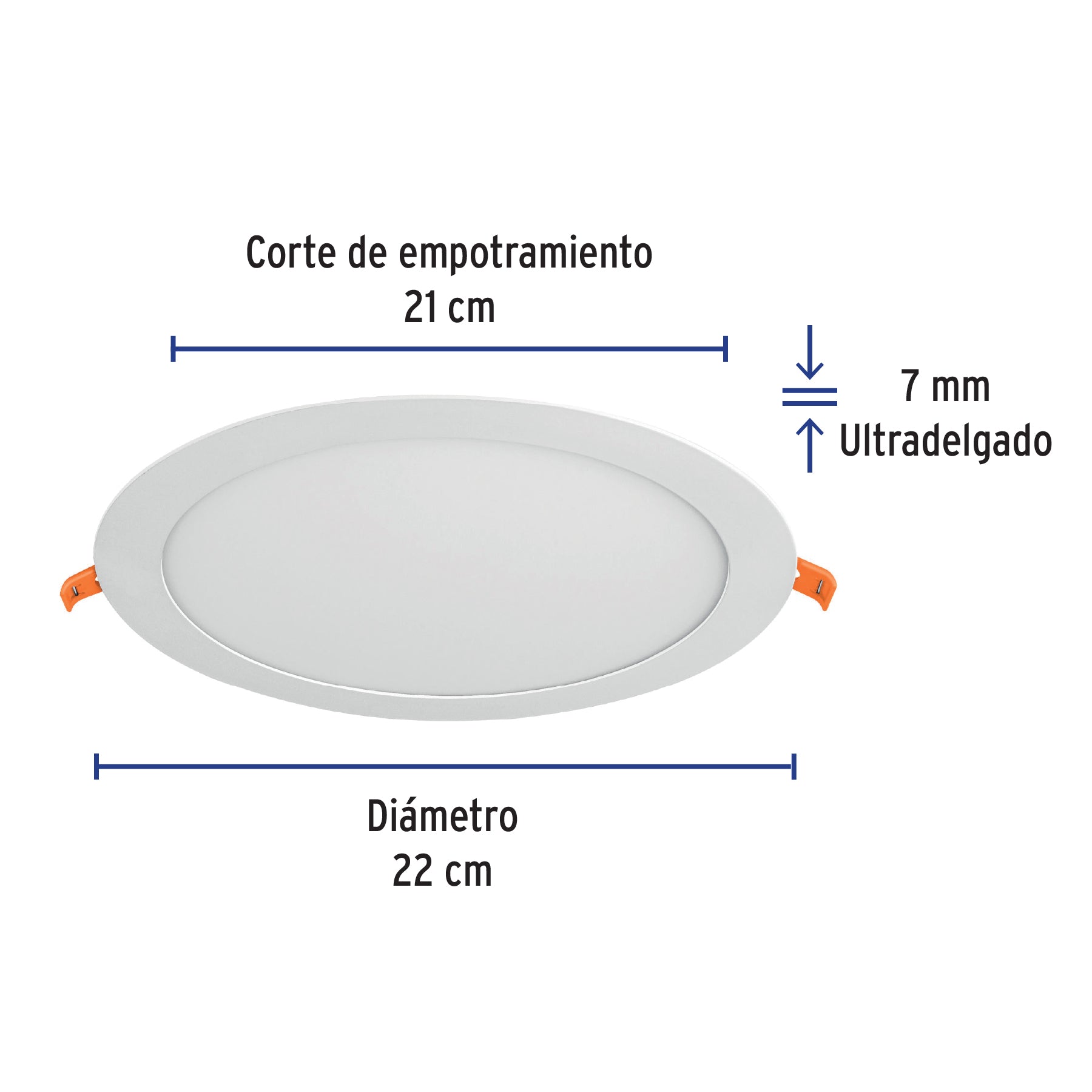 Luminario LED plafón 18W 3000K ultradelgado redondo, VOLTECK