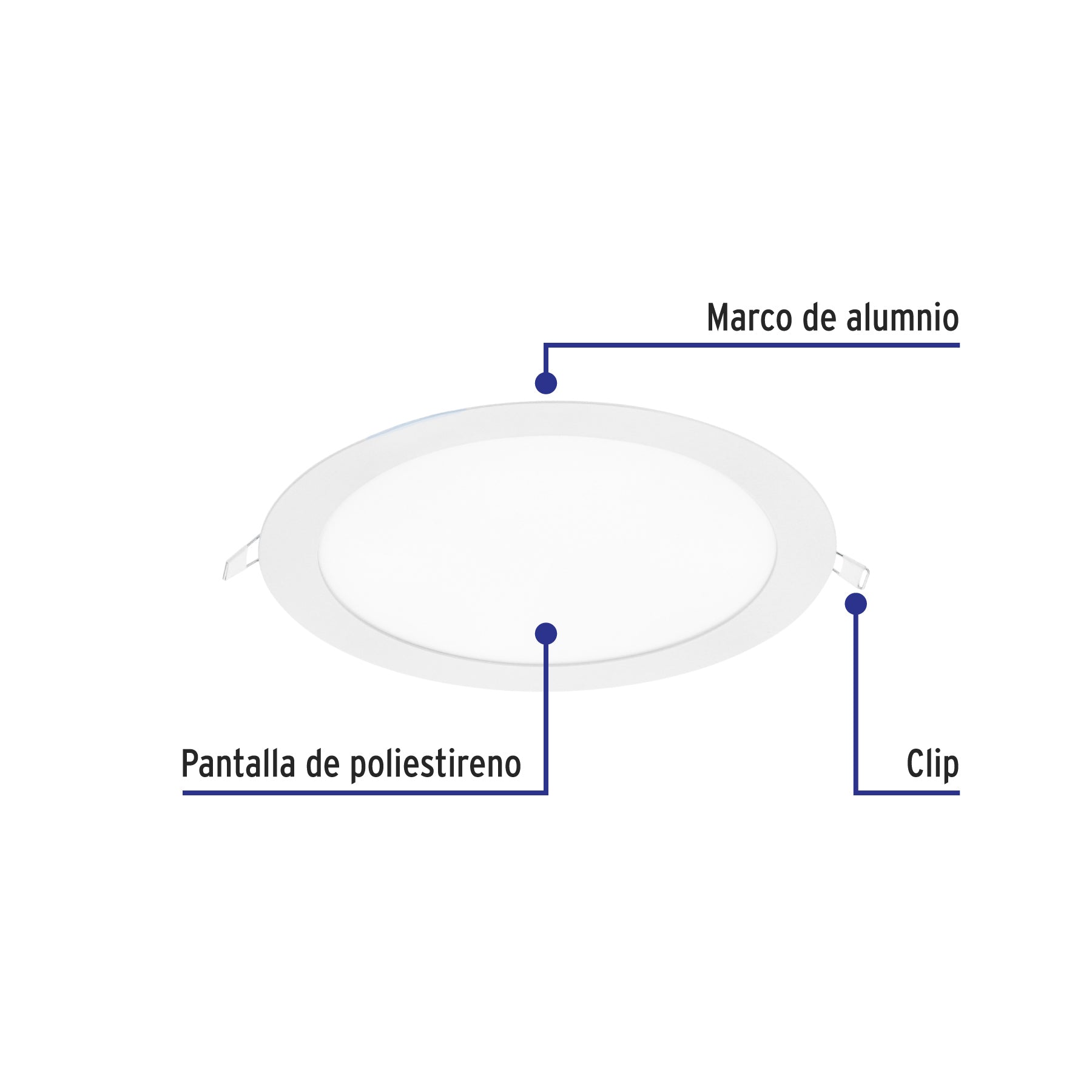 Luminario LED plafón 18W 6500K ultradelgado redondo, VOLTECK