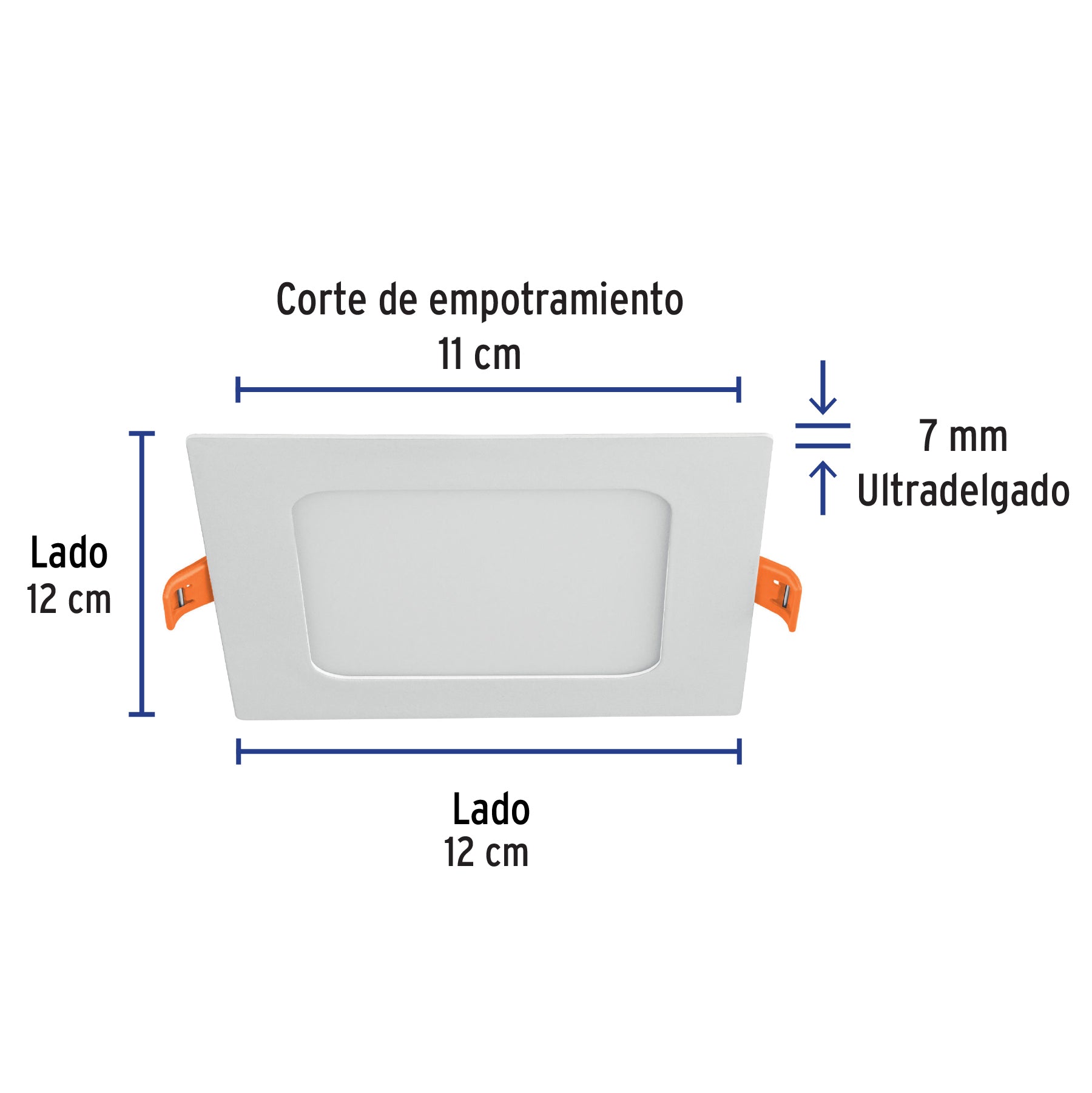 Luminario LED plafón 6W 3000K ultradelgado cuadrado VOLTECK