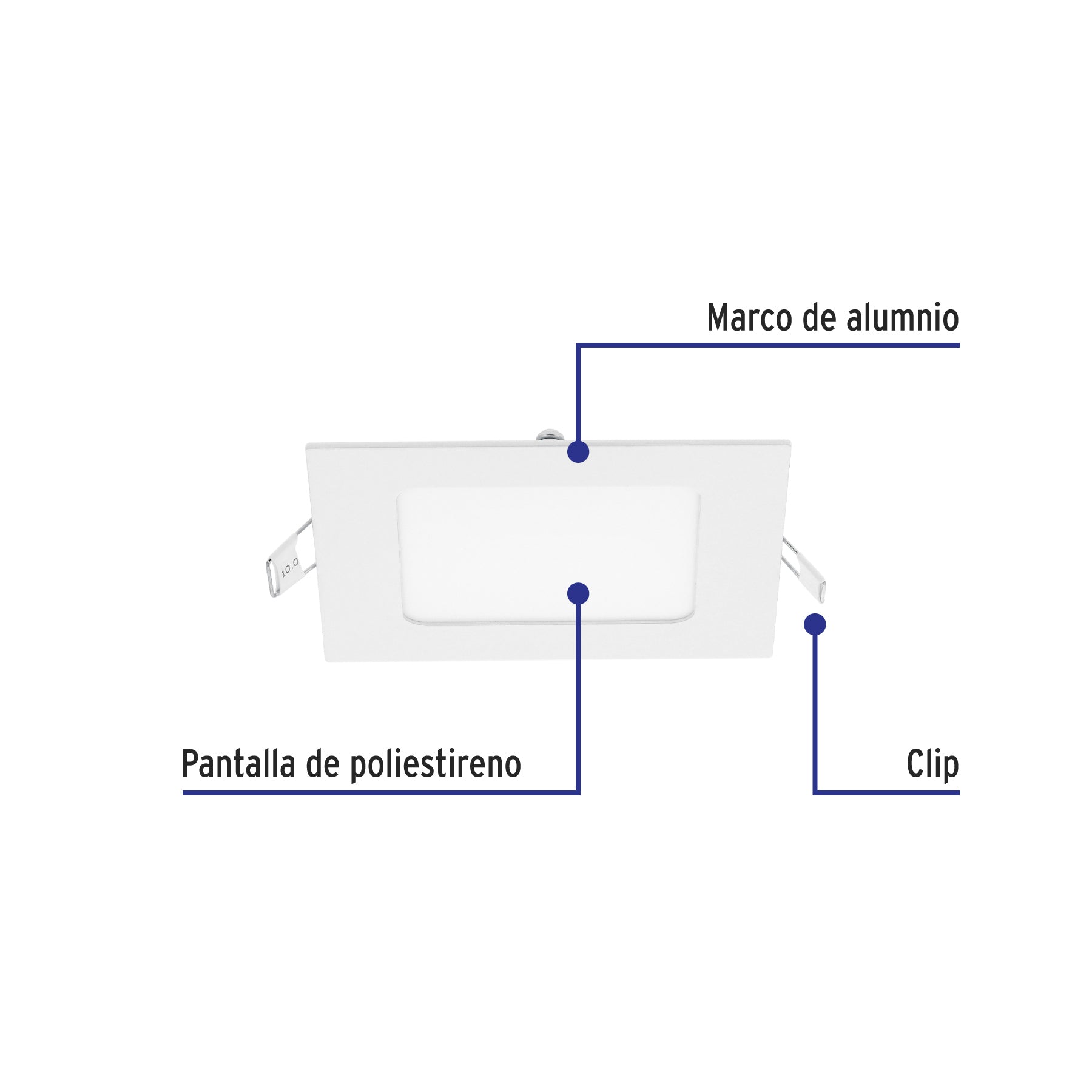 Luminario LED plafón 6W 6500K ultradelgado cuadrado VOLTECK