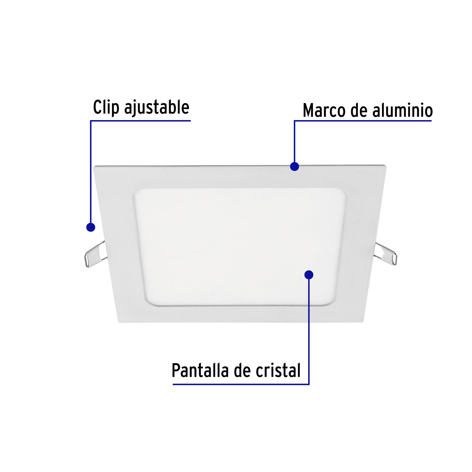 Luminario LED plafón 12W 6500K ultradelgado cuadrado VOLTECK
