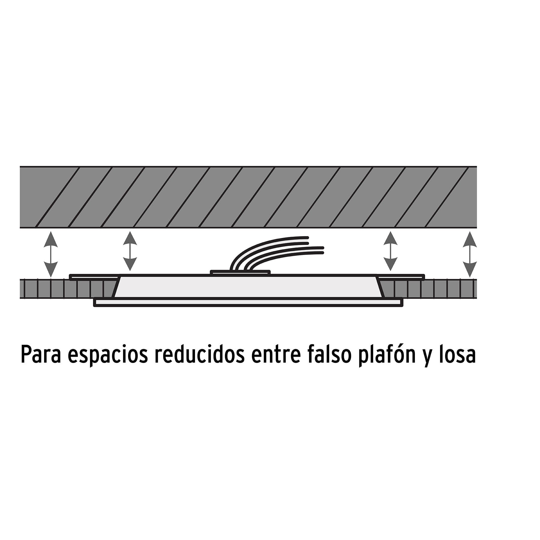 Luminario LED plafón 12W 6500K ultradelgado cuadrado VOLTECK