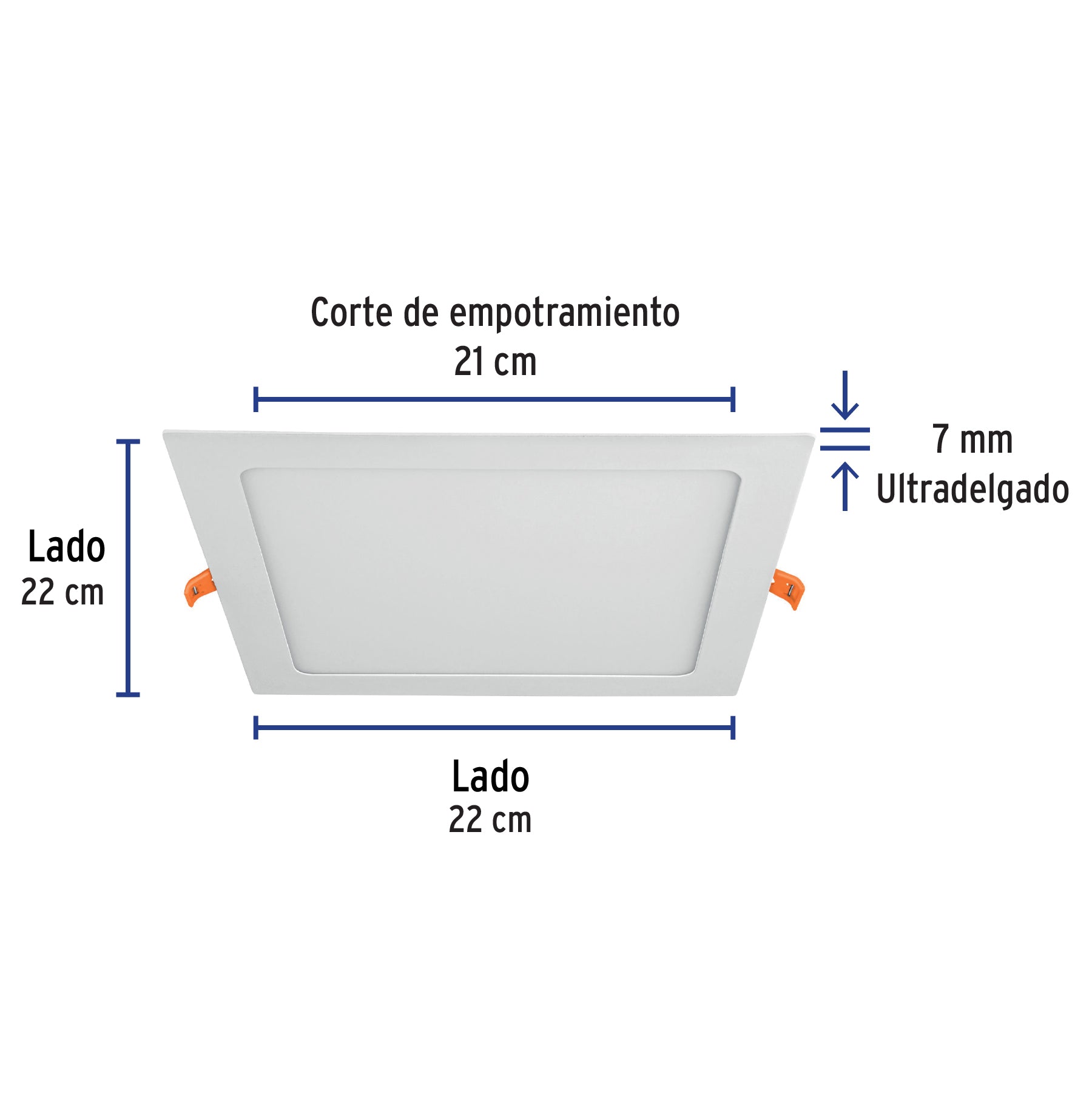Luminario LED plafón 18W 3000K ultradelgado cuadrado VOLTECK