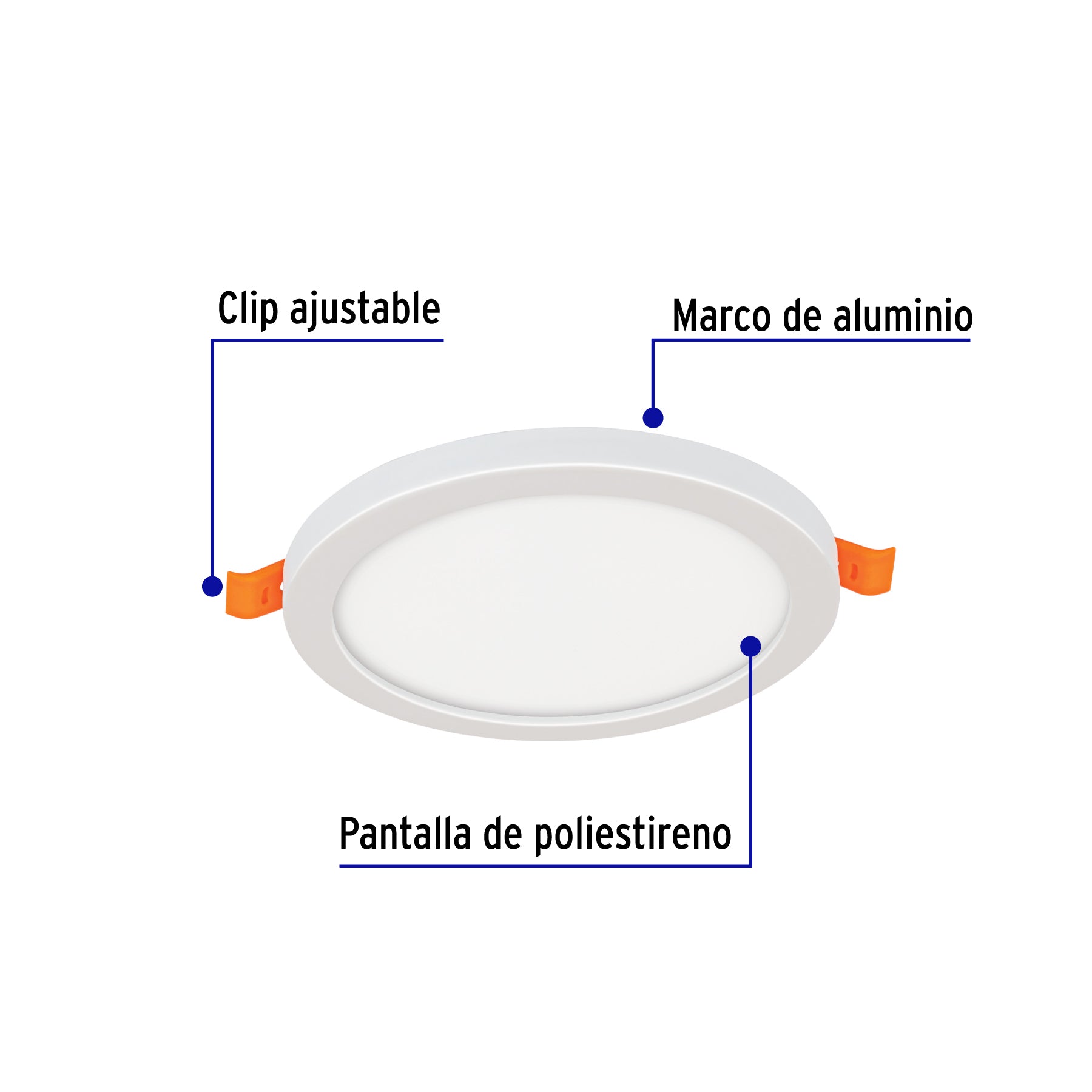 Luminario LED plafón 8W 6500K, ajustable, redondo, VOLTECK