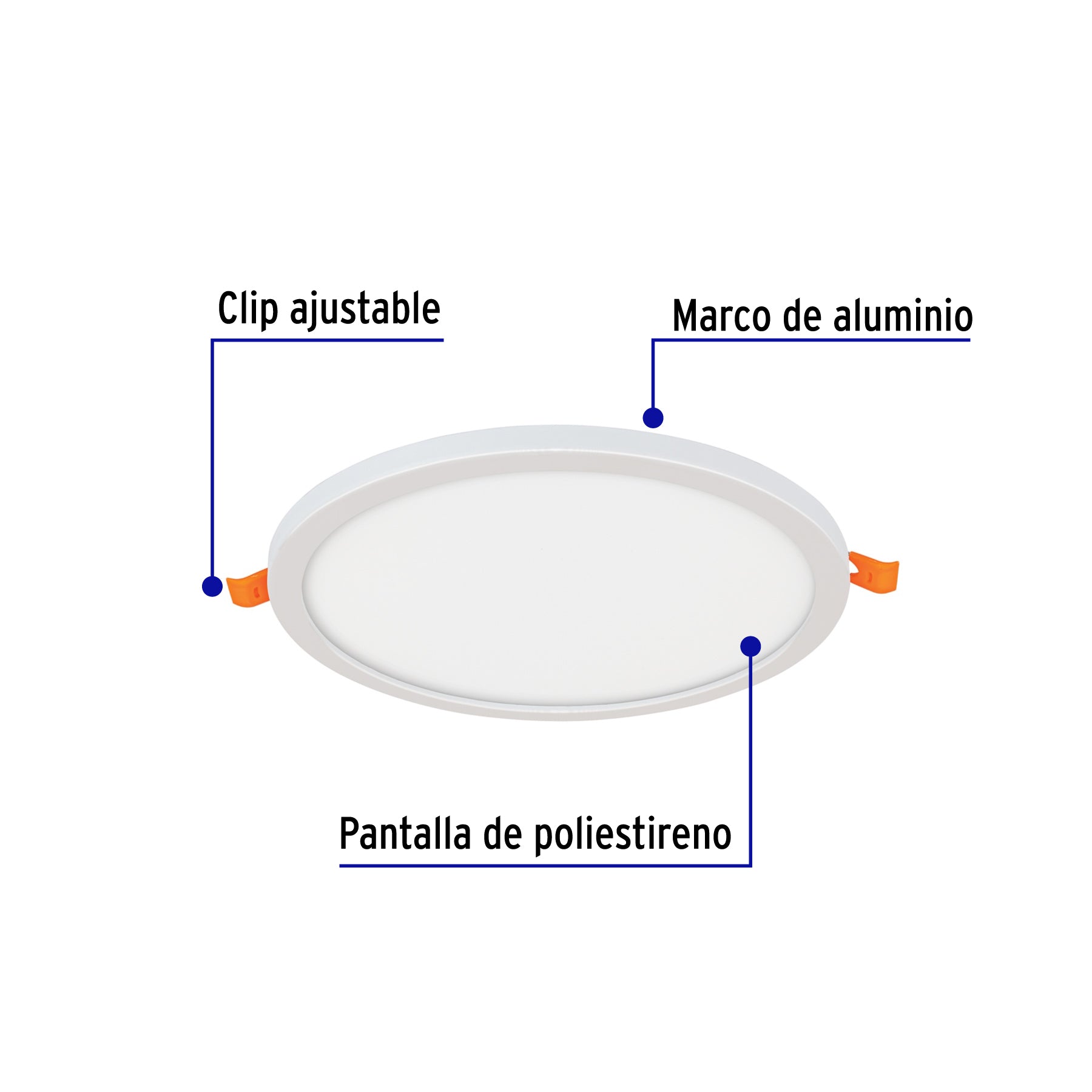 Luminario LED plafón 15W 6500K, ajustable, redondo, VOLTECK