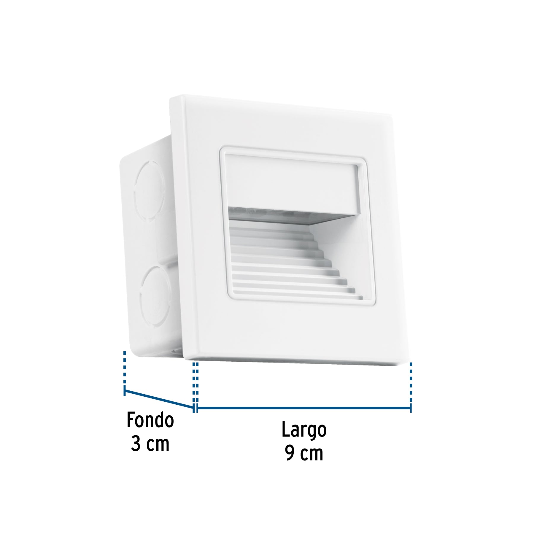 Luminario LED empotrable de cortesía 1W 3000K blanco VOLTECK