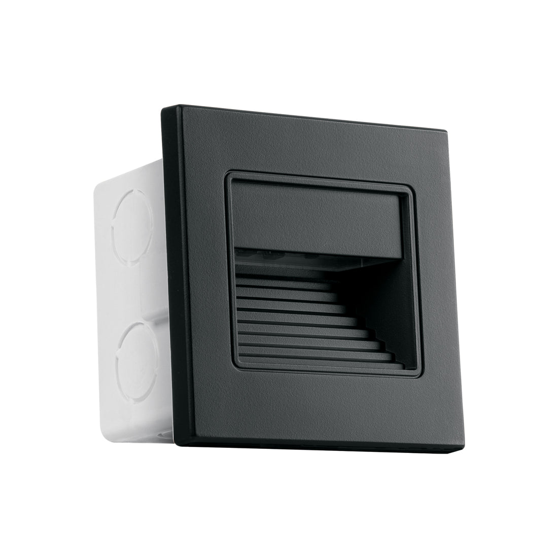 Luminario LED empotrable de cortesía 1W 3000K, negro VOLTECK