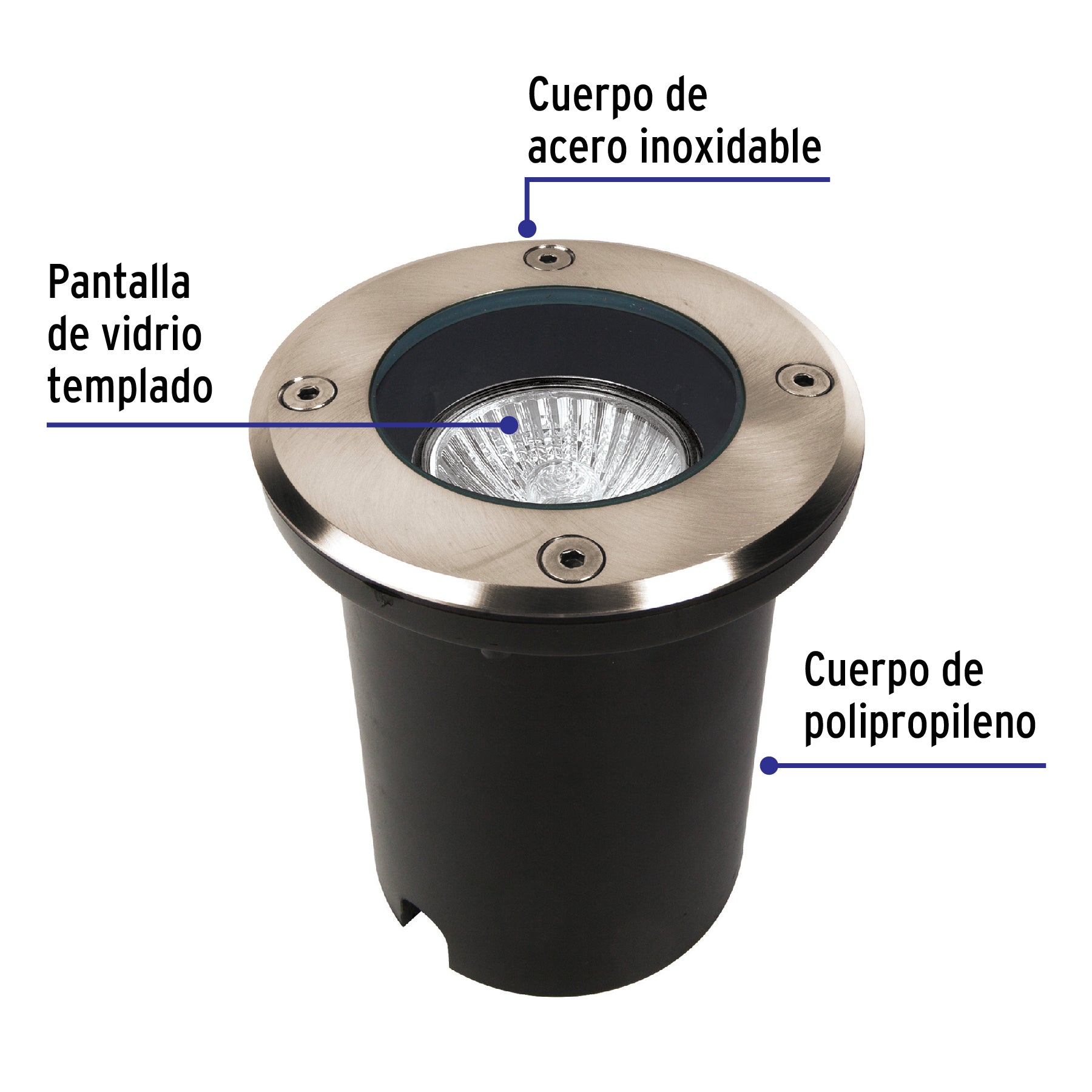 Luminario para exterior empotrado en piso para MR16 GU10