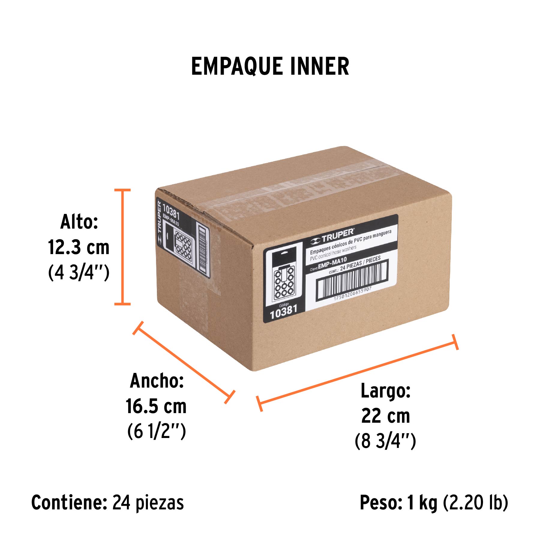 Bolsa con 10 empaques de PVC antifuga para manguera, TRUPER - Empaque