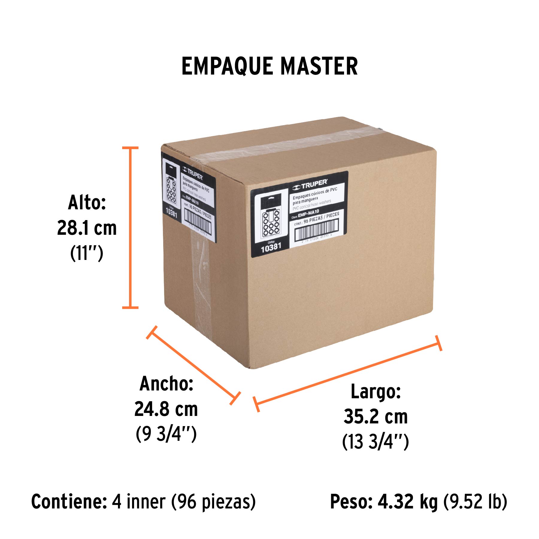 Bolsa con 10 empaques de PVC antifuga para manguera, TRUPER - Empaque