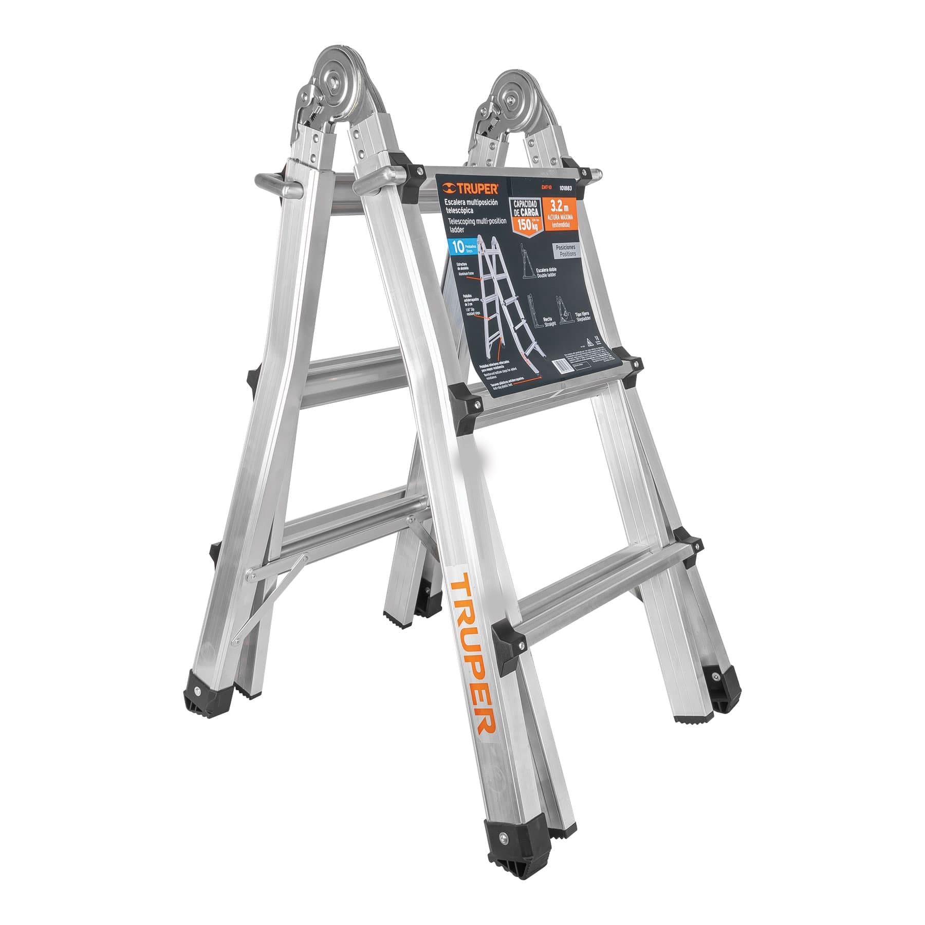 Multiescalera telescópica, 3.2 m, capacidad de carga 150 kg