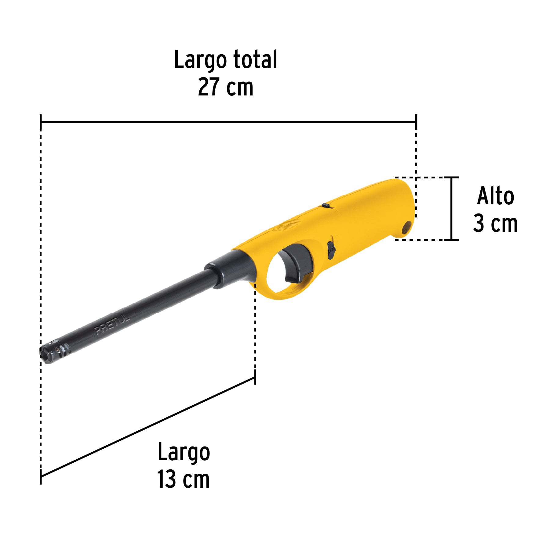 Encendedor para cocina, 27 cm, con recargador, PRETUL