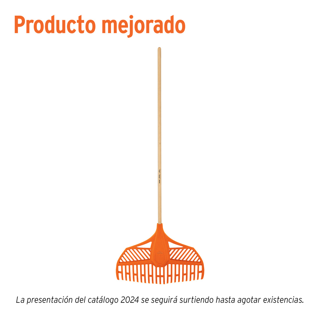 Escoba plástica para jardín, flexible, 23 dientes, mango 48"