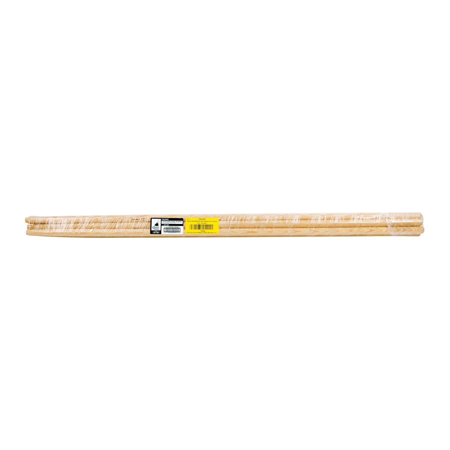Escoba plástica para jardín, flexible, 26 dientes, mango 48"