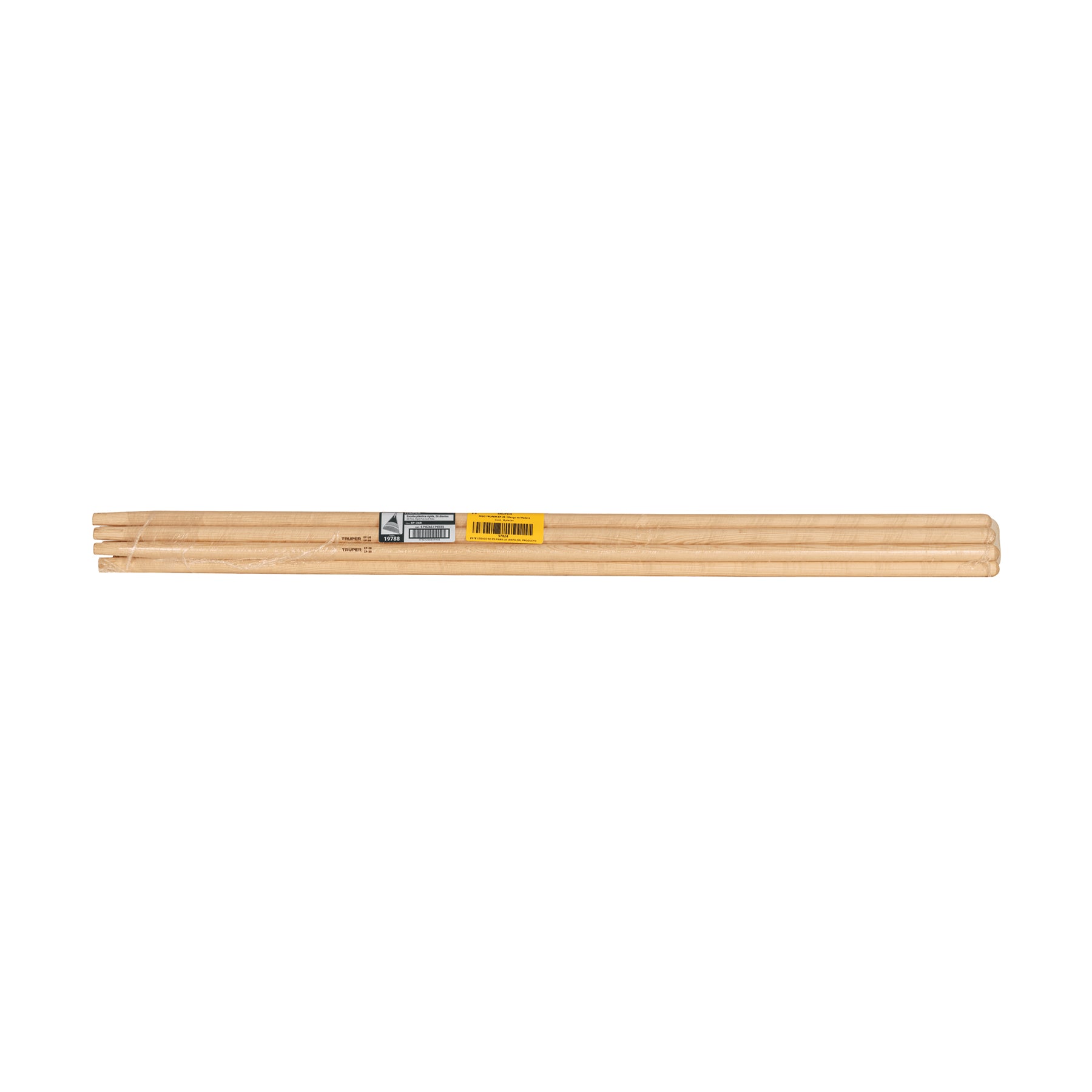Escoba plástica para jardín, rígida, 26 dientes, mango 48"