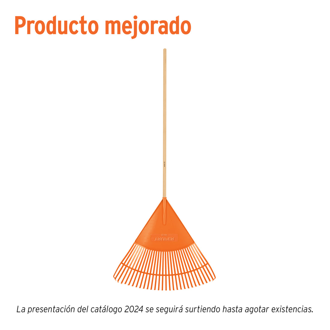 Escoba plástica para jardín, flexible, 30 dientes, mango 48"