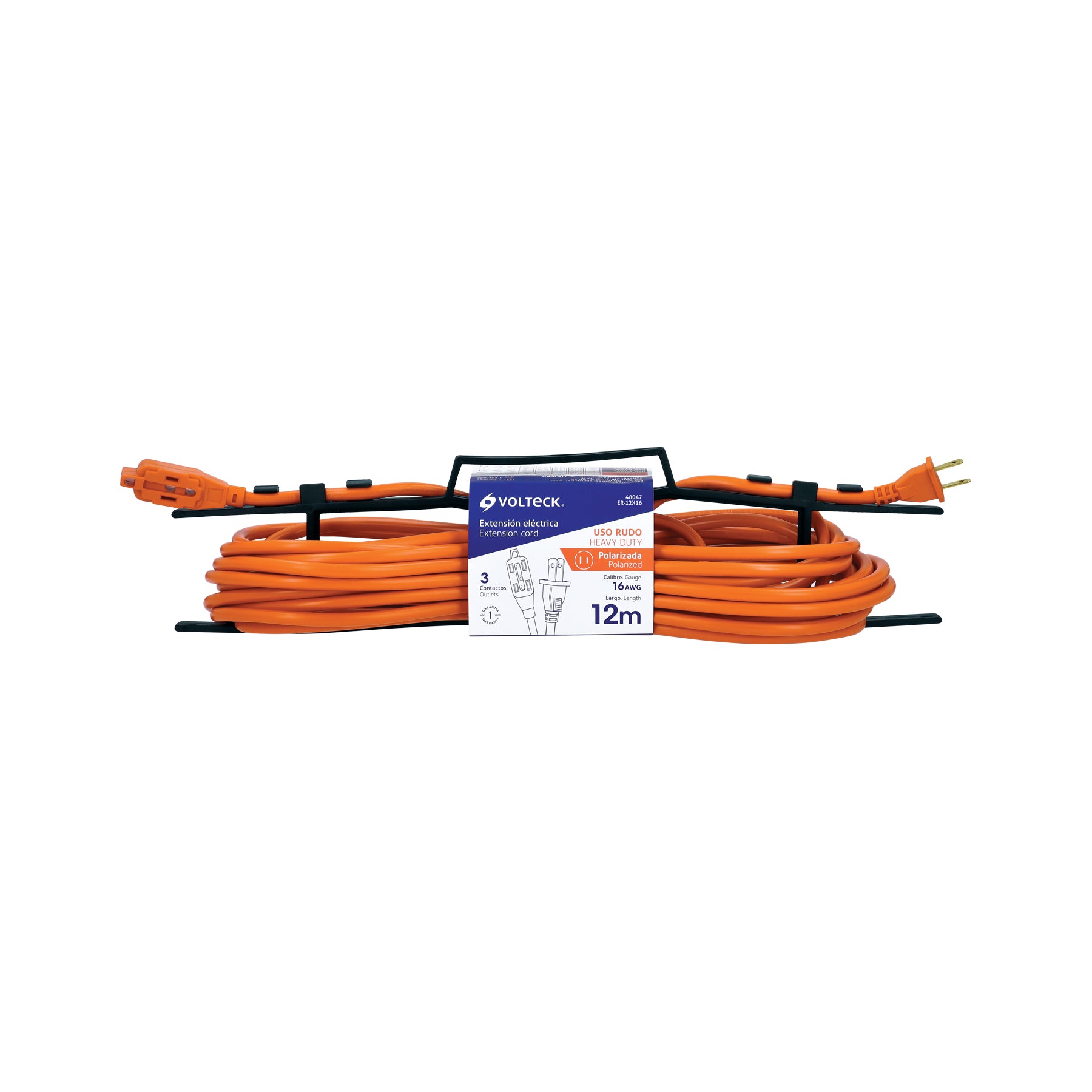 Extensión eléctrica de uso rudo 12 m 2x16 AWG, VOLTECK
