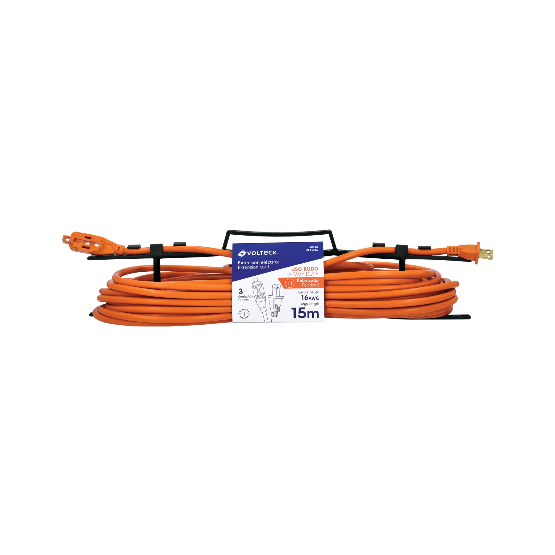 Extensión eléctrica de uso rudo 15 m 2x16 AWG, VOLTECK