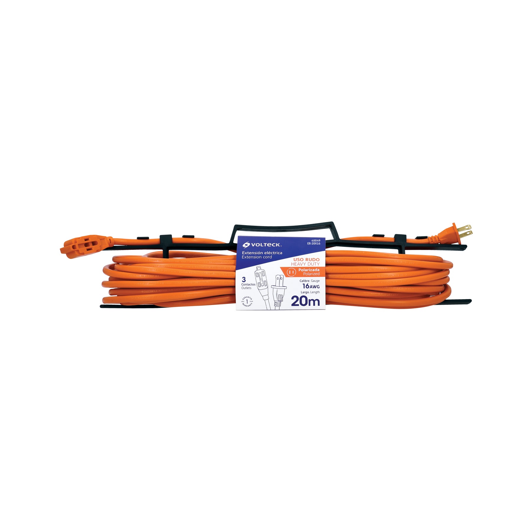 Extensión eléctrica de uso rudo 20 m 2x16 AWG, VOLTECK
