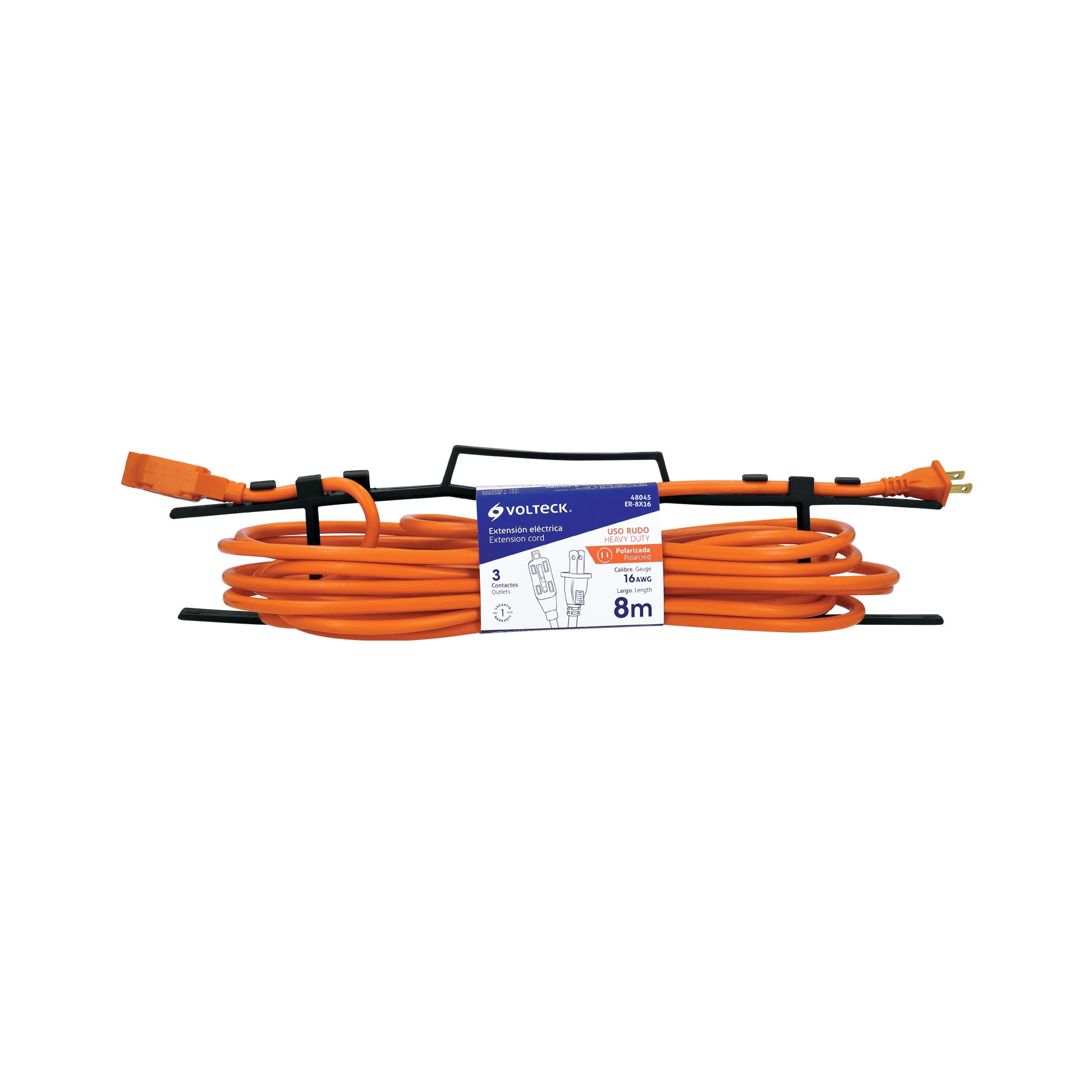 Extensión eléctrica de uso rudo 8 m 2x16 AWG, VOLTECK