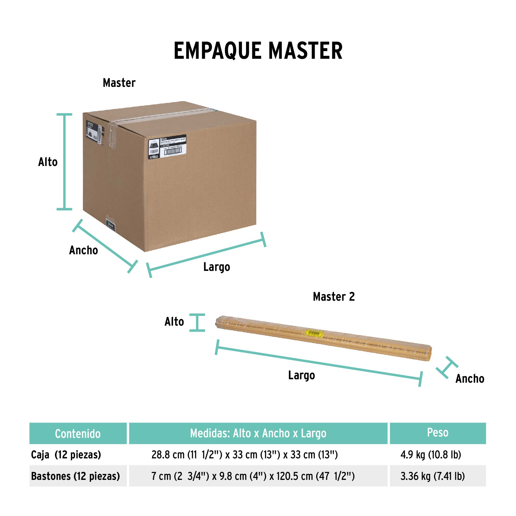Escoba grande tipo abanico, cerdas de PVC, bastón de madera - Empaque