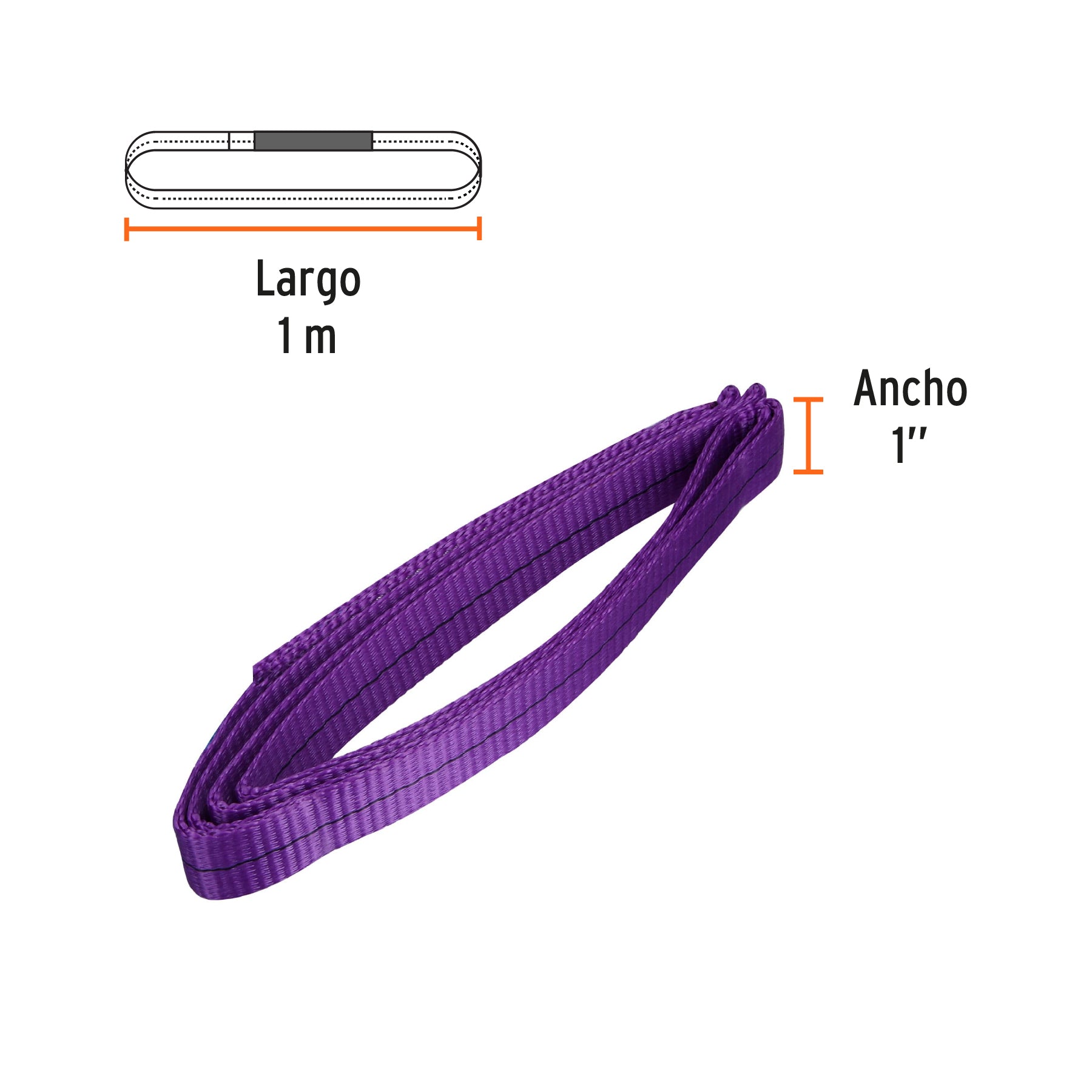 Eslinga de poliéster redonda sin fin, 1 T x 1 m, TRUPER