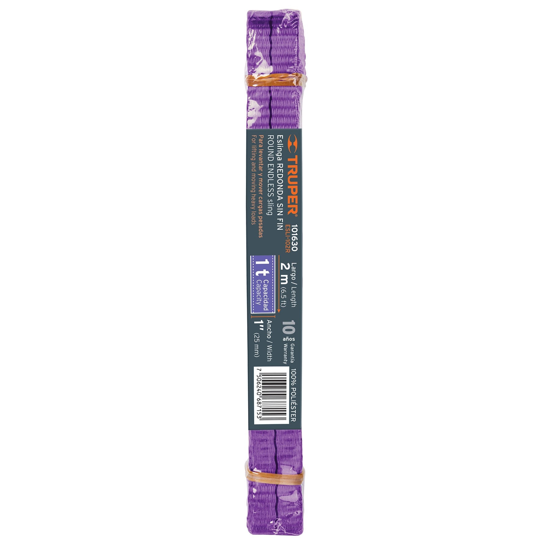 Eslinga de poliéster redonda sin fin, 1 T x 2 m, TRUPER