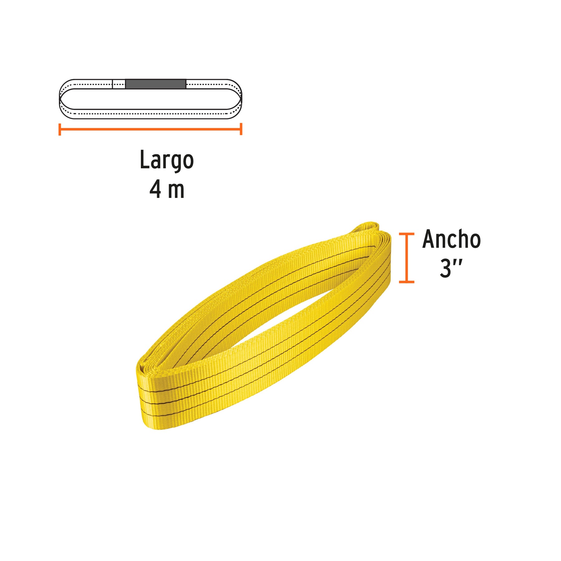 Eslinga de poliéster redonda sin fin, 3 T x 4 m, TRUPER